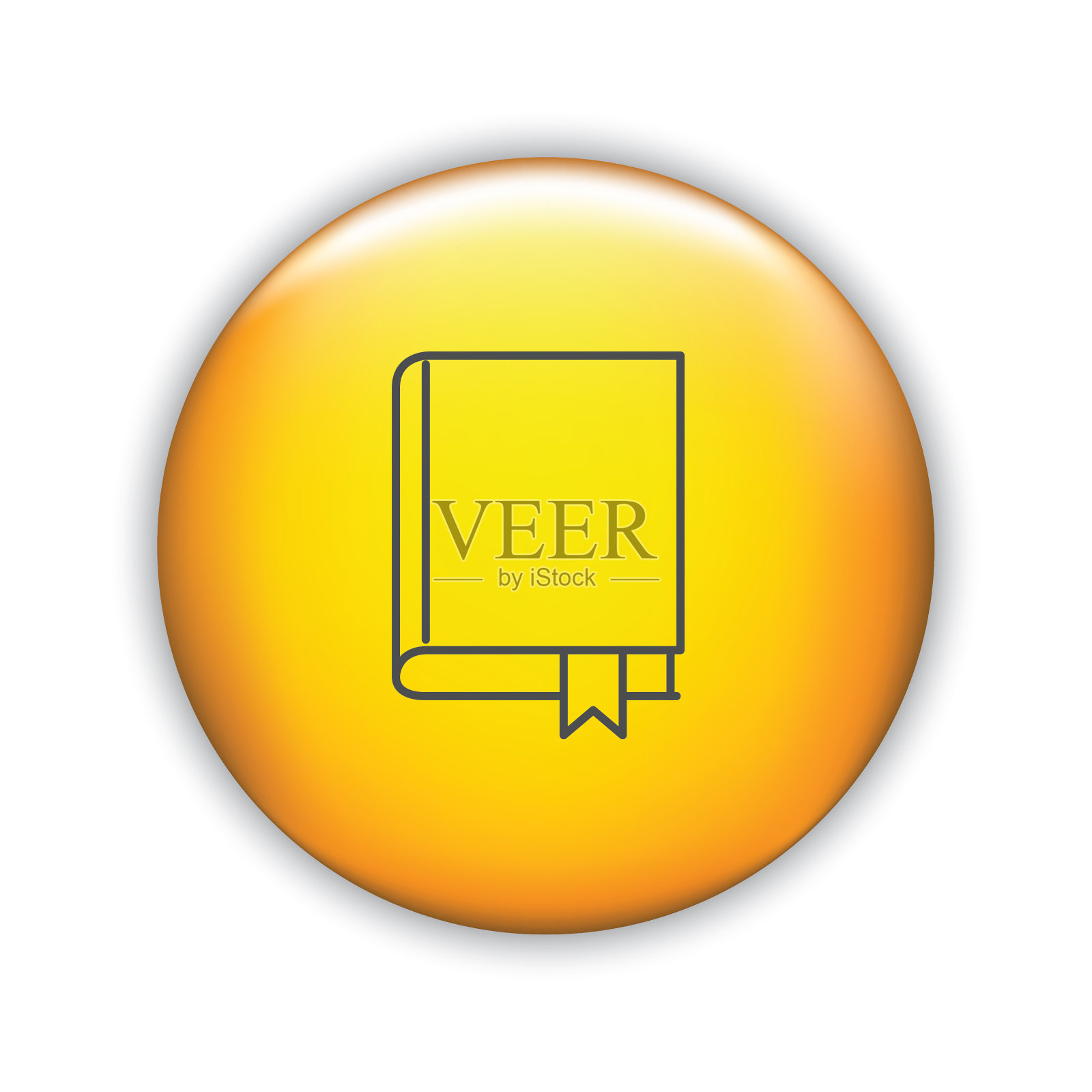 在闪亮的按钮上的细线图标-网站元素插画图片素材