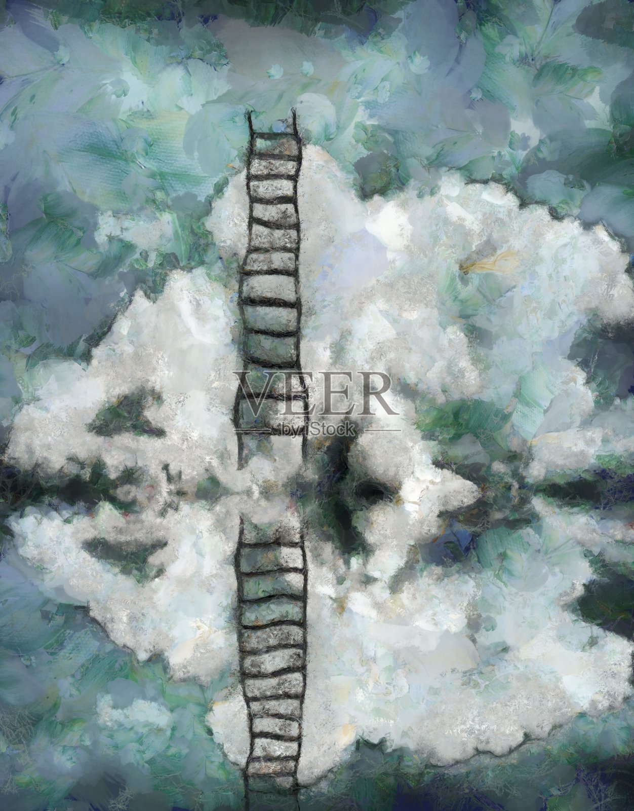 天堂的阶梯插画图片素材