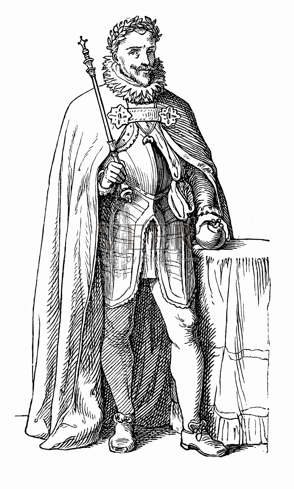 奥地利马提亚(1557年2月24日- 1619年3月20日)插画图片素材