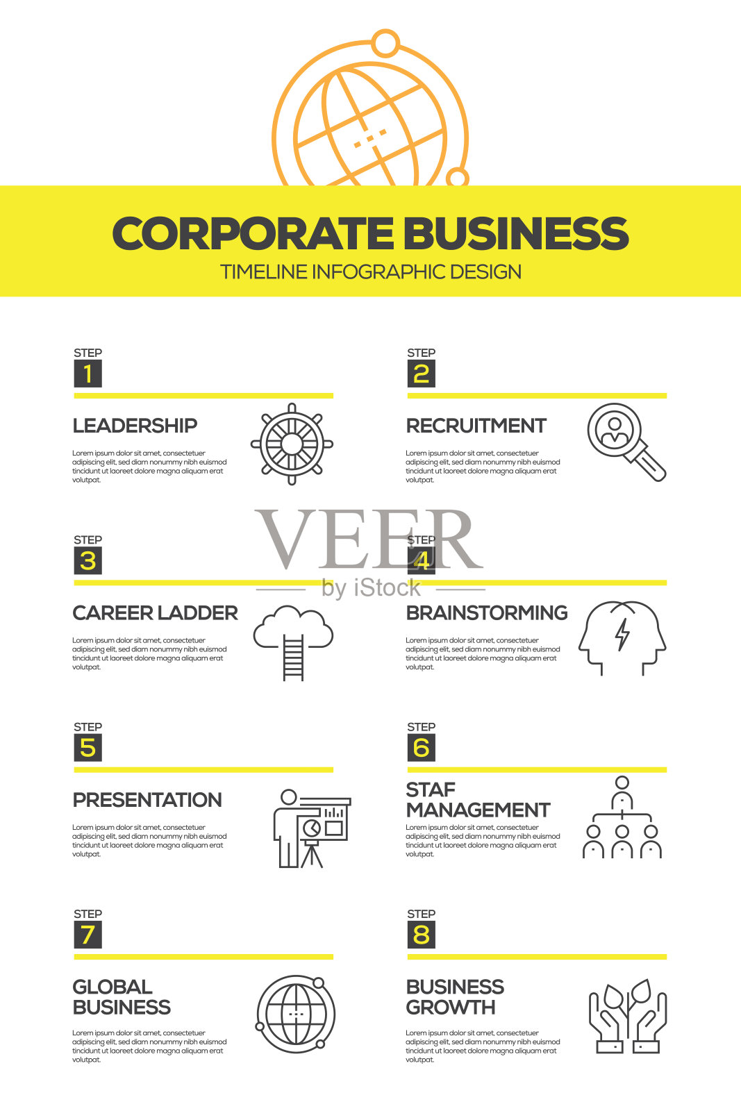 企业商业信息图设计模板插画图片素材