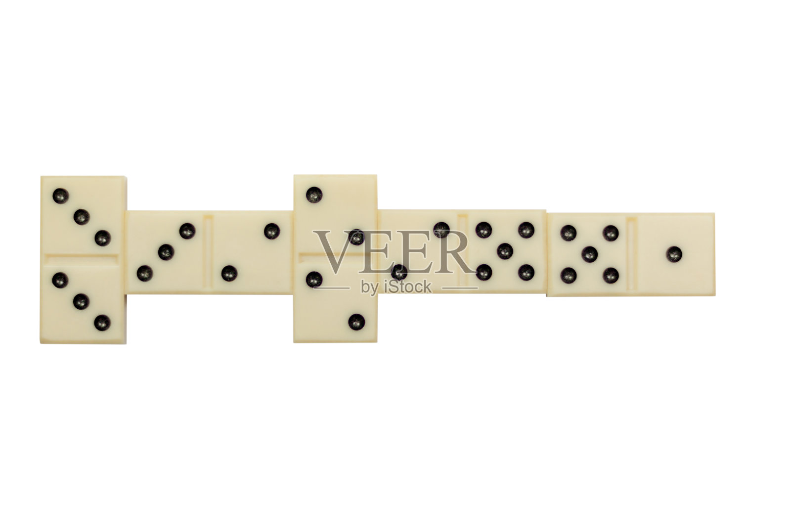 孤立在白色背景上的多米诺骨牌照片摄影图片