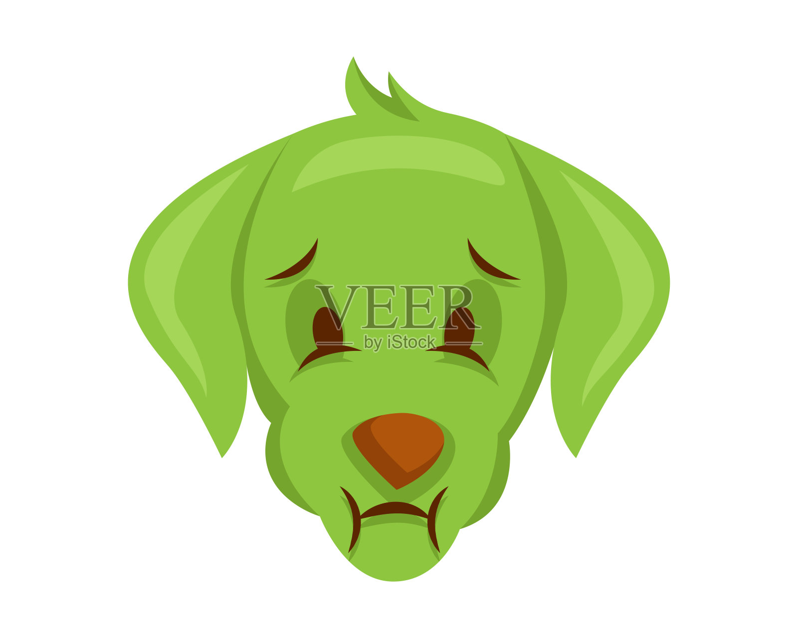 狗狗吐的表情插画图片素材