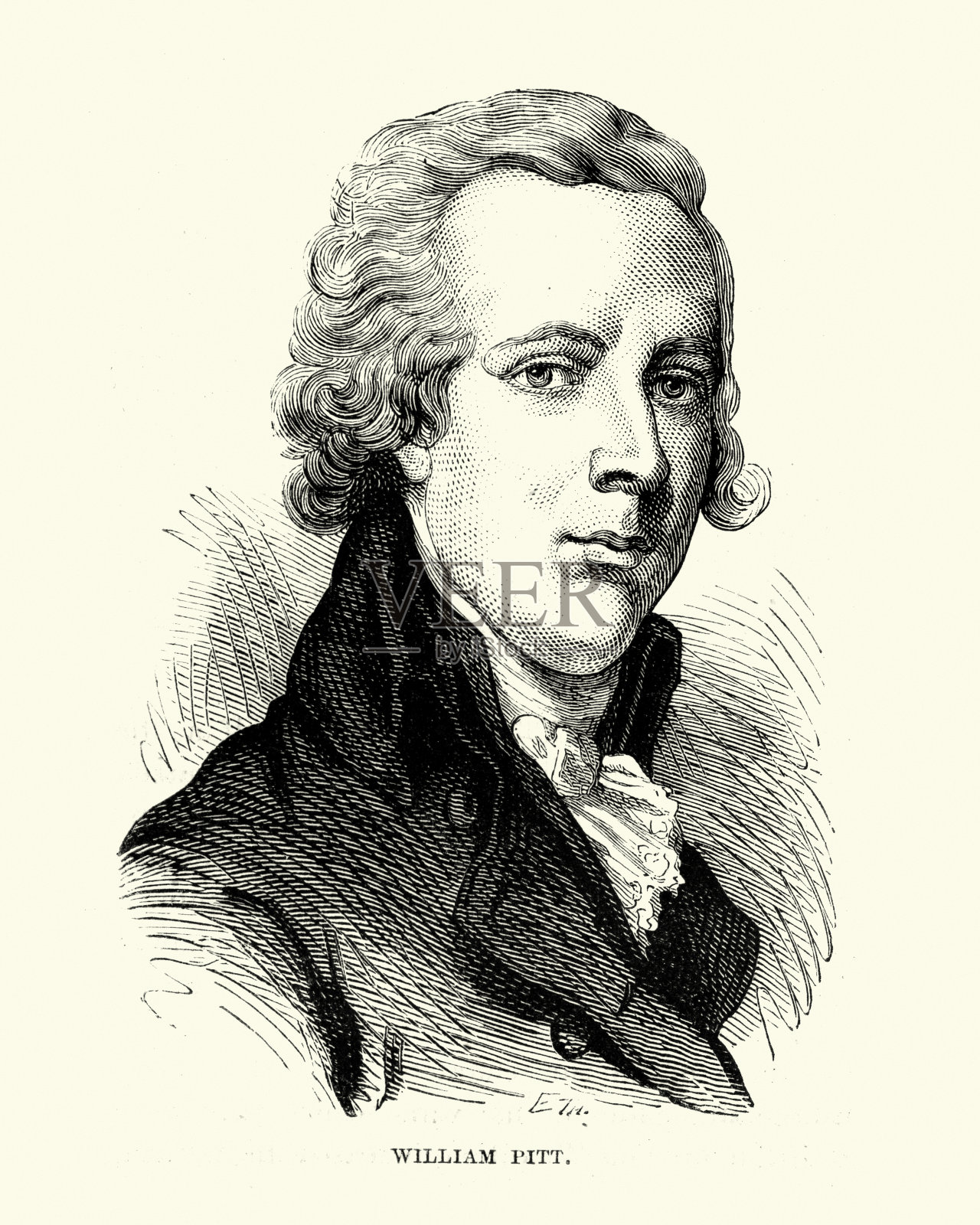 小威廉·皮特插画图片素材