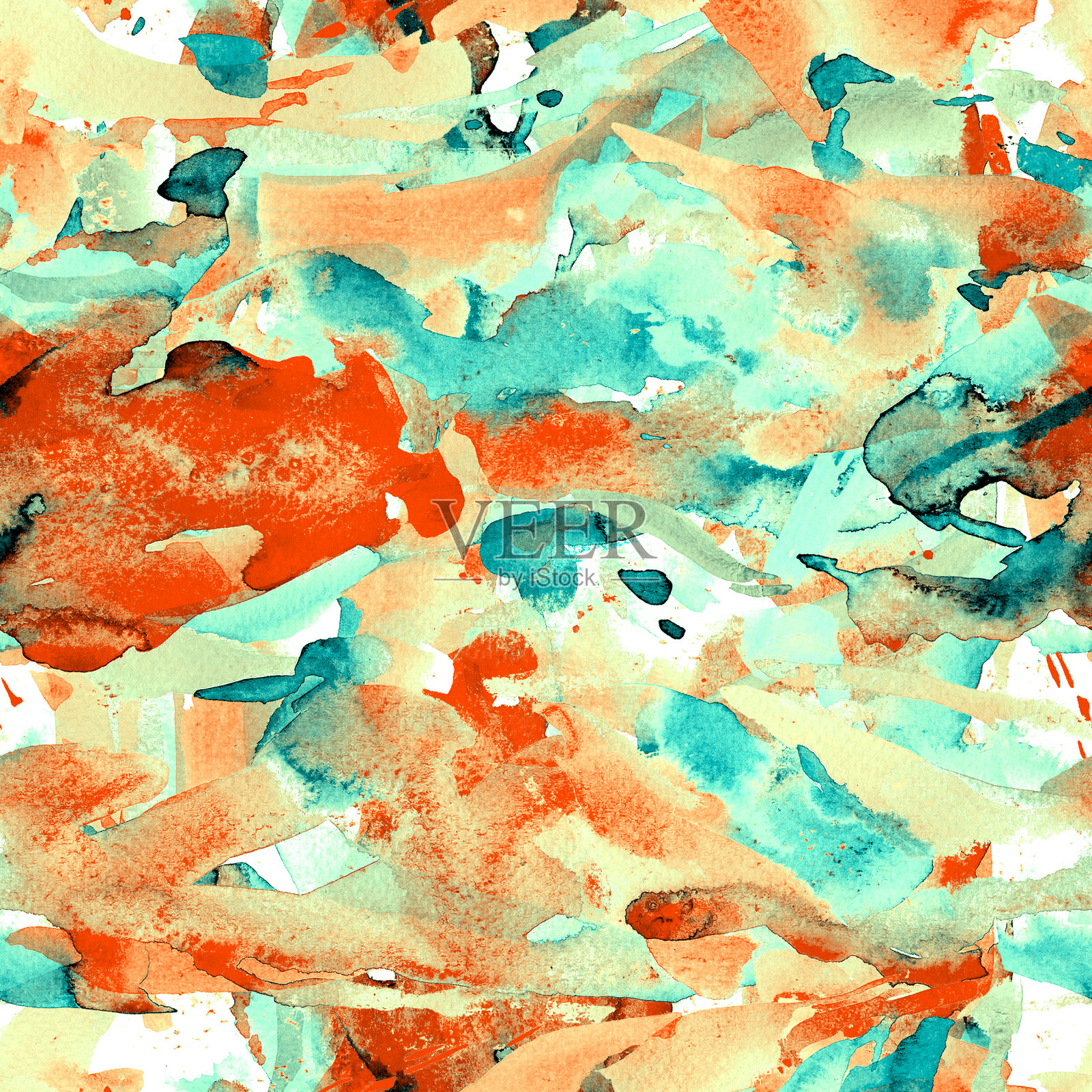 创造性的水彩模式。插画图片素材