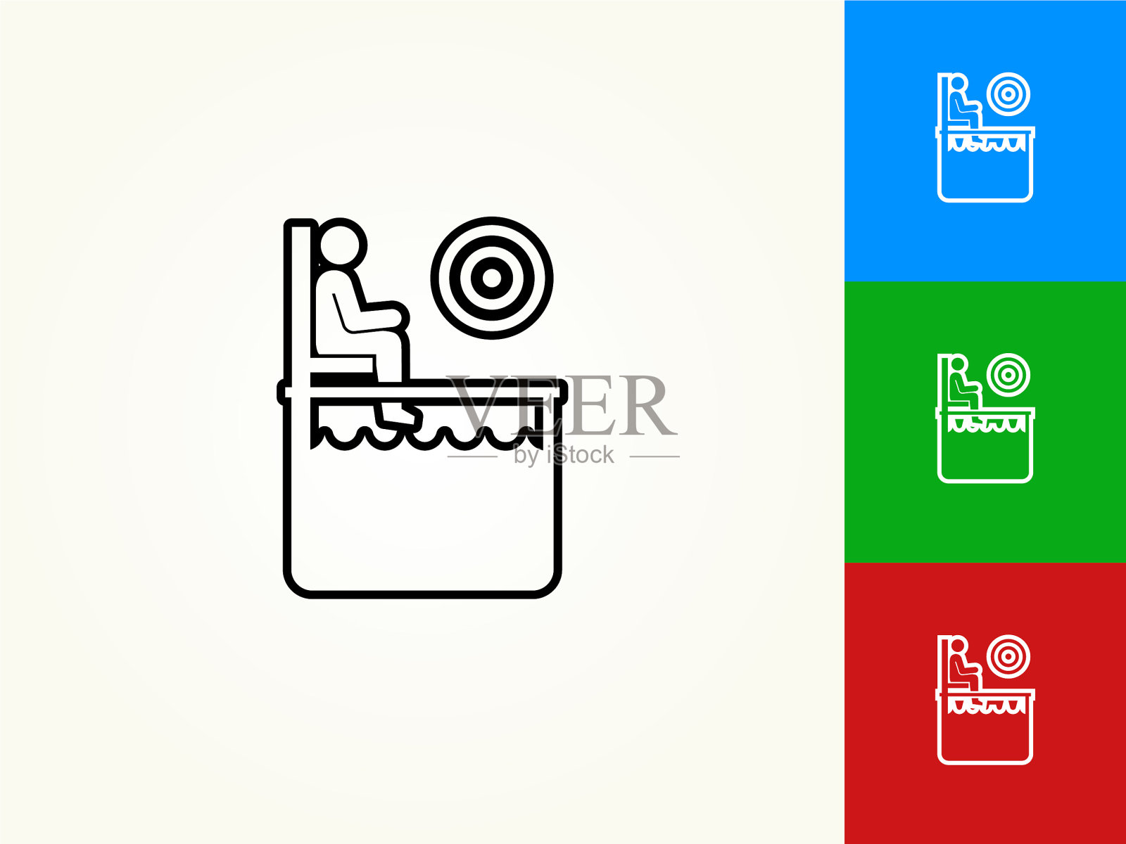扣篮坦克黑色描边线性图标插画图片素材