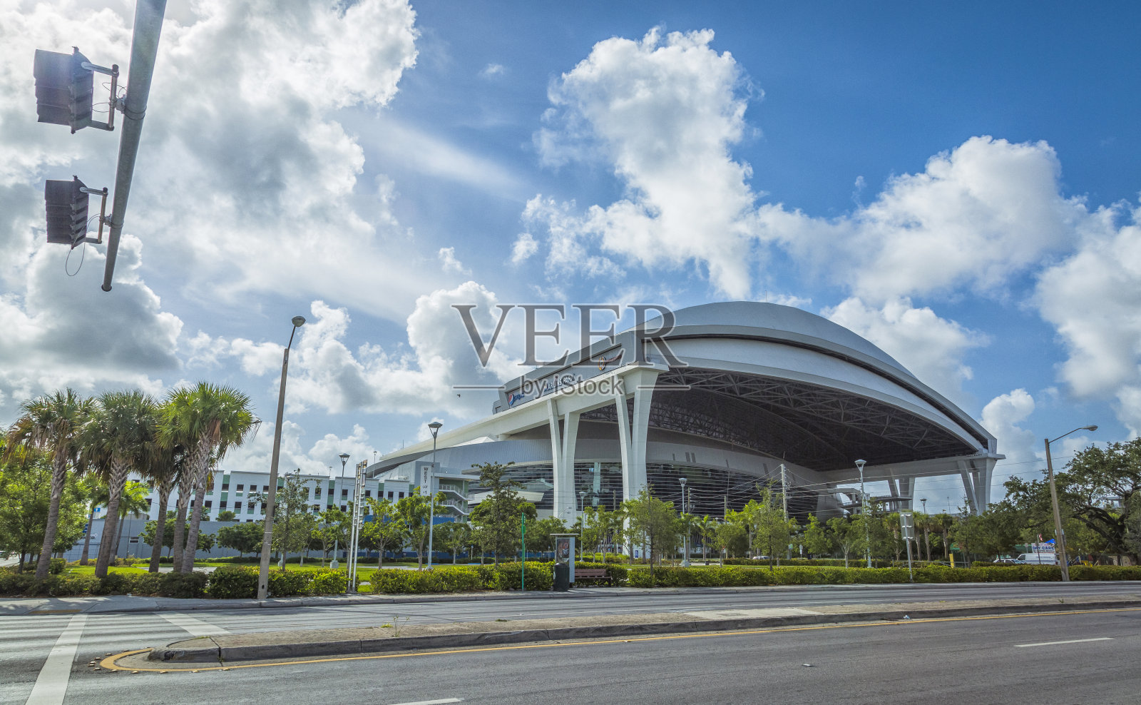 马林鱼公园。迈阿密棒球体育场。照片摄影图片