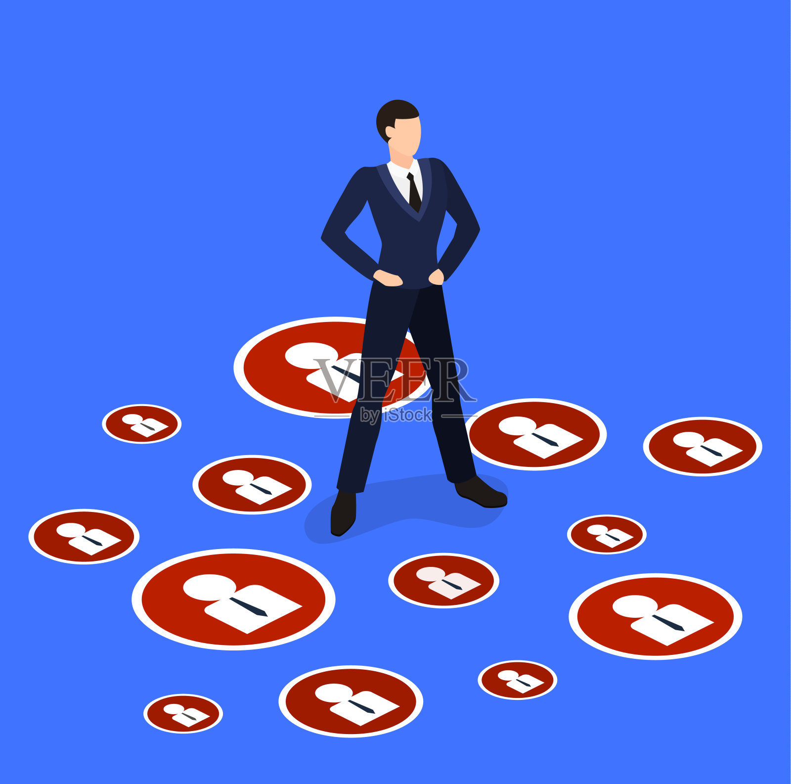 等距三维矢量插图概念商人招聘团队的员工插画图片素材