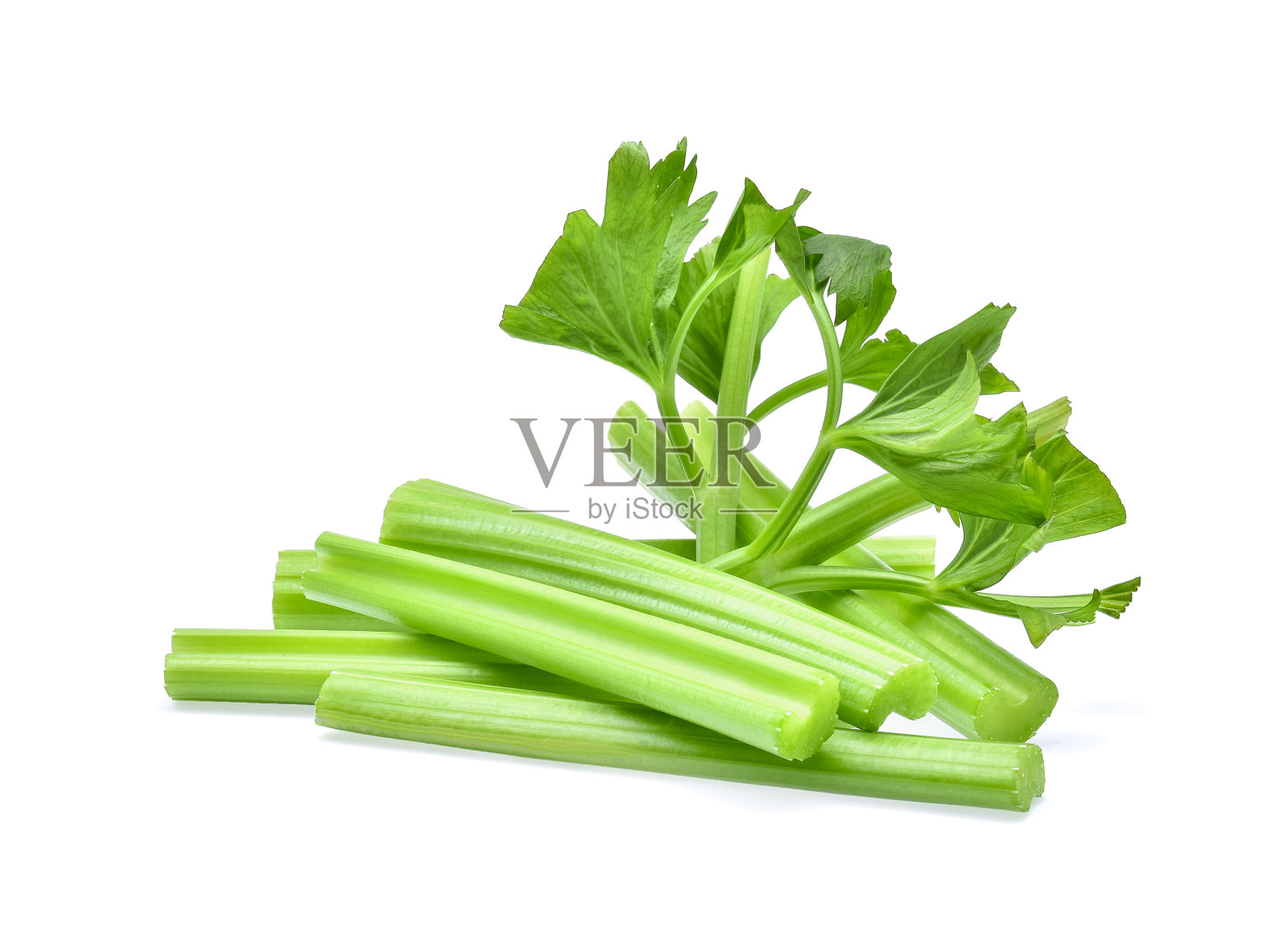 新鲜芹菜孤立在白色背景照片摄影图片