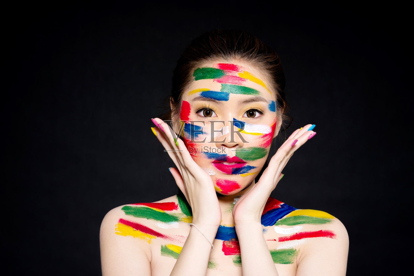 美容工作室肖像。照片摄影图片