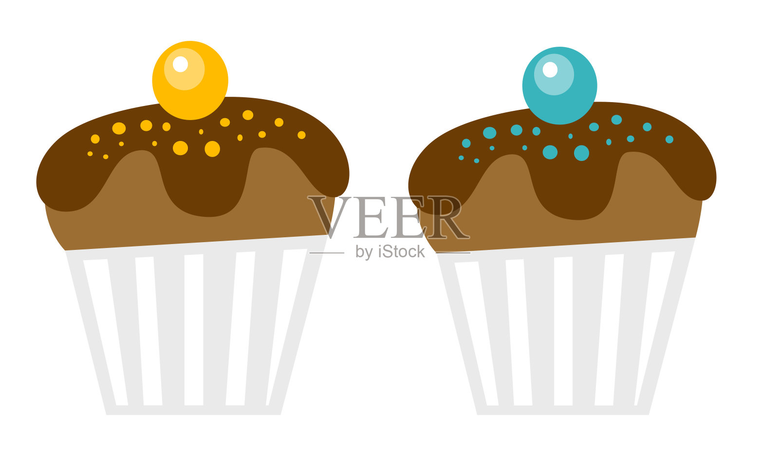 巧克力松饼矢量卡通插图插画图片素材