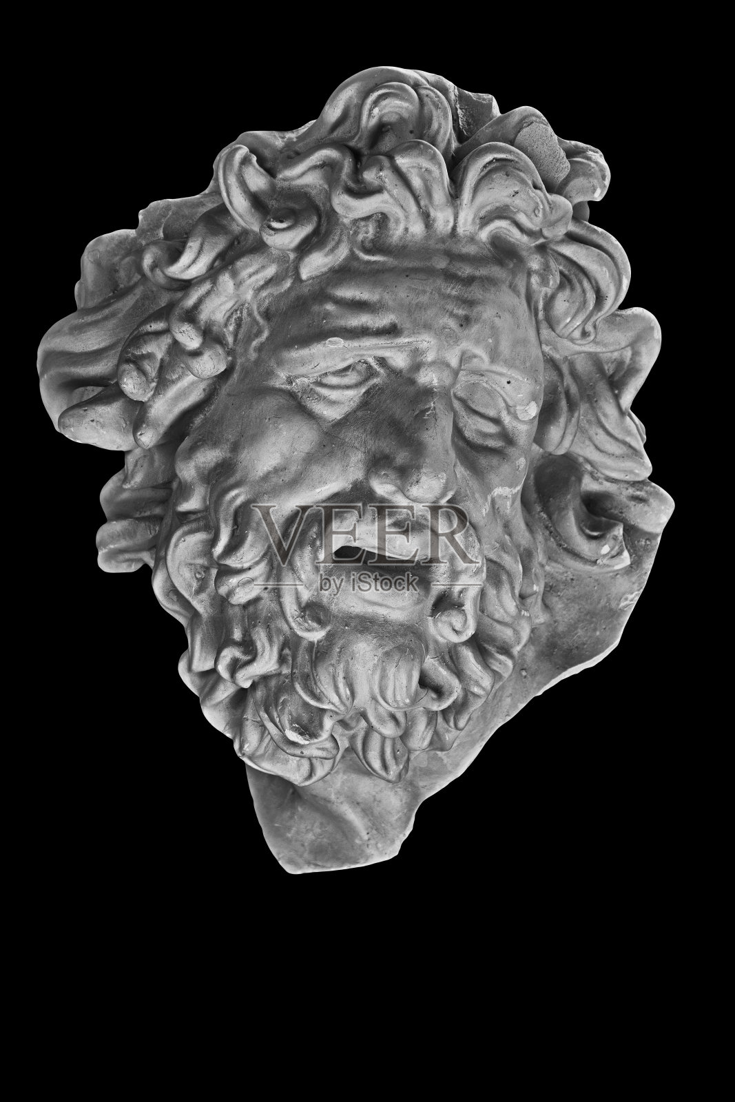 老挝雕塑白色石膏肖像照片摄影图片