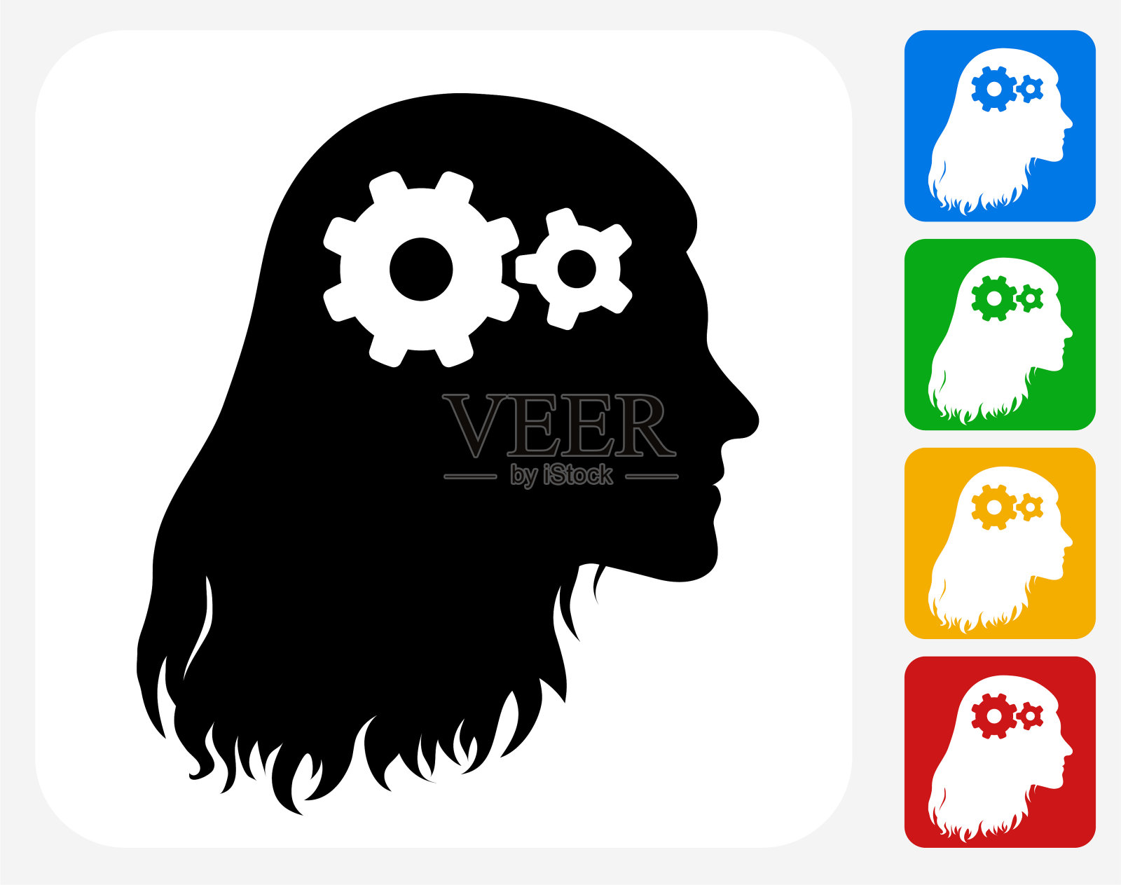 心灵的齿轮插画图片素材