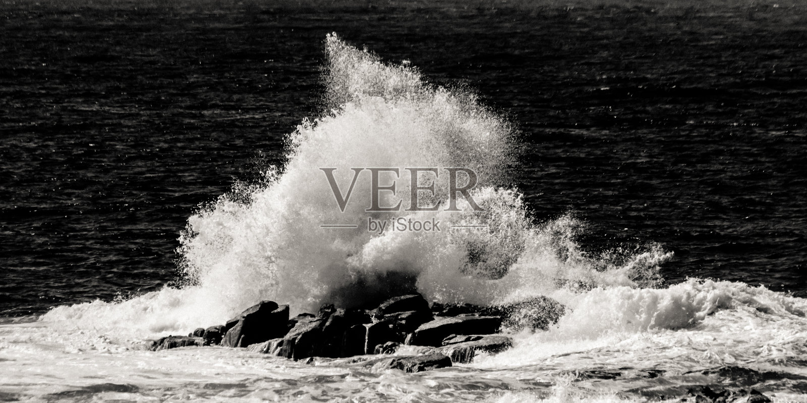 黑色和白色的大波浪照片摄影图片