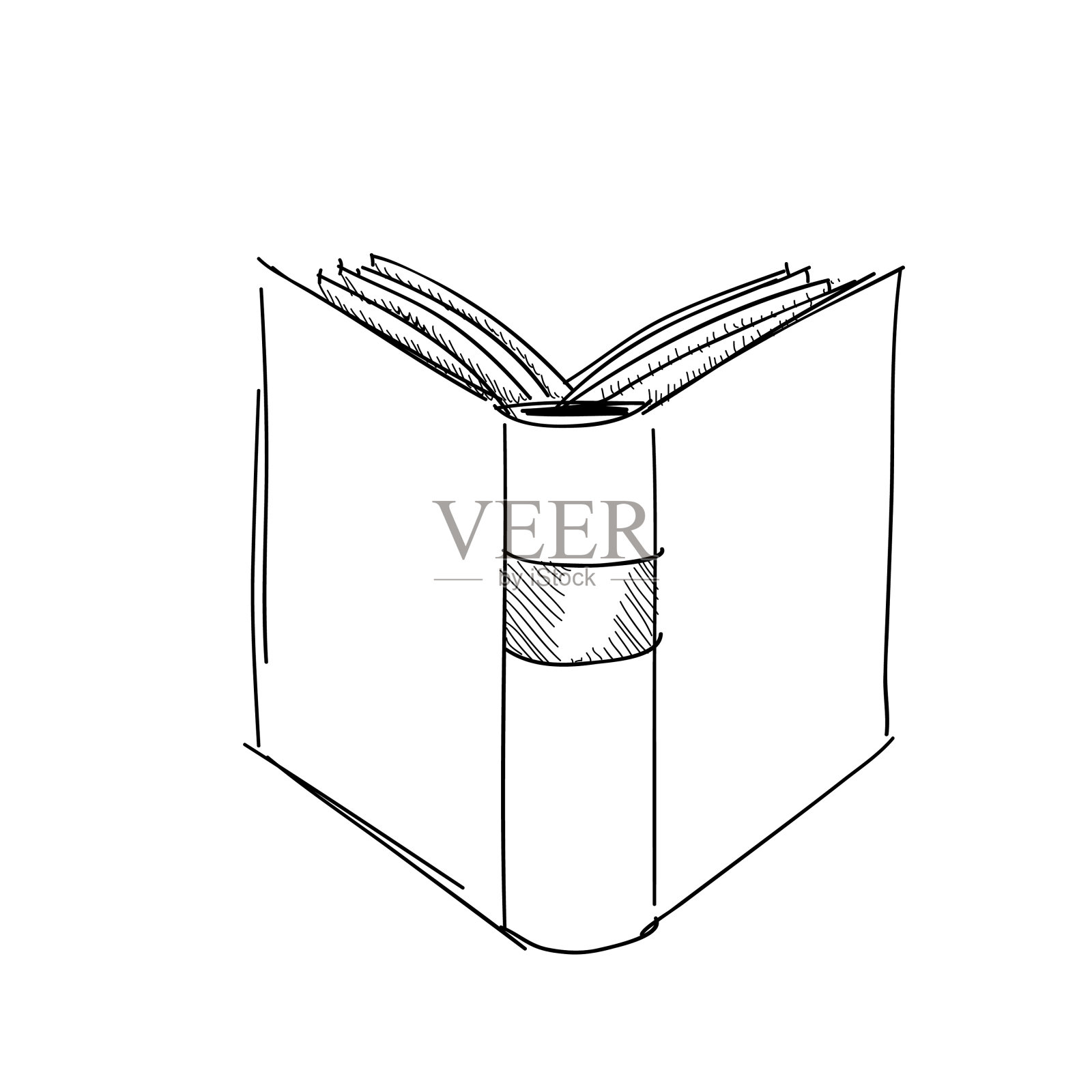 矢量素描手绘旧书设计元素图片