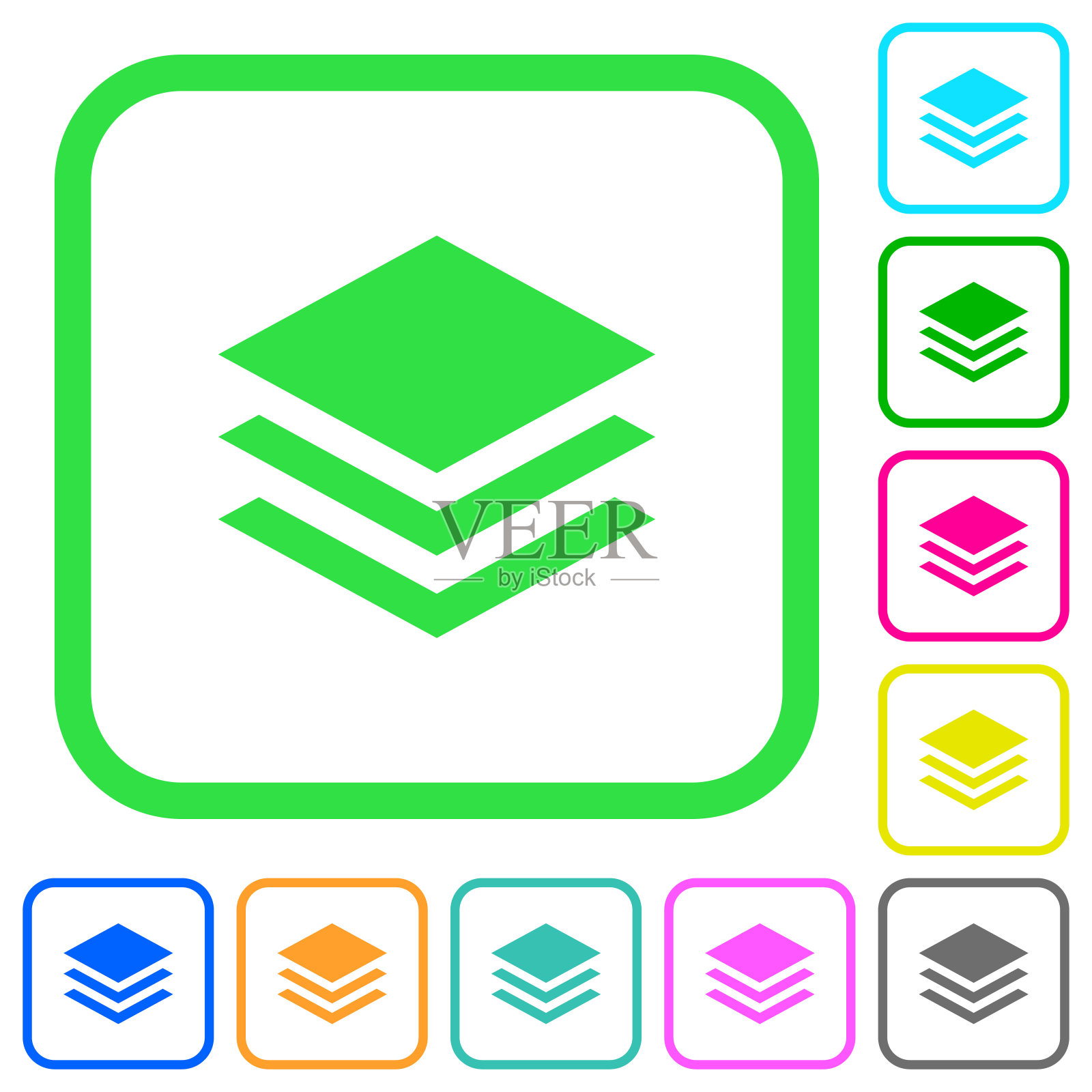 层生动的彩色平面图标图标图标素材