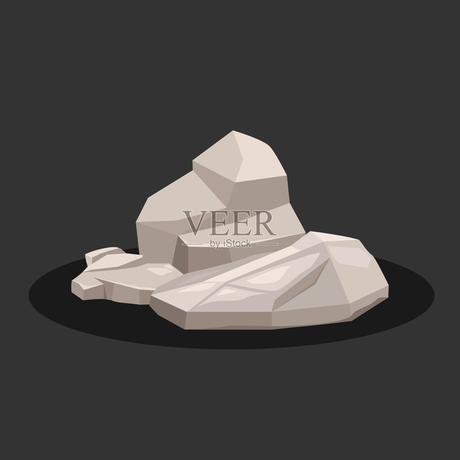 穿制服的岩石石头。矢量插图。设计元素图片