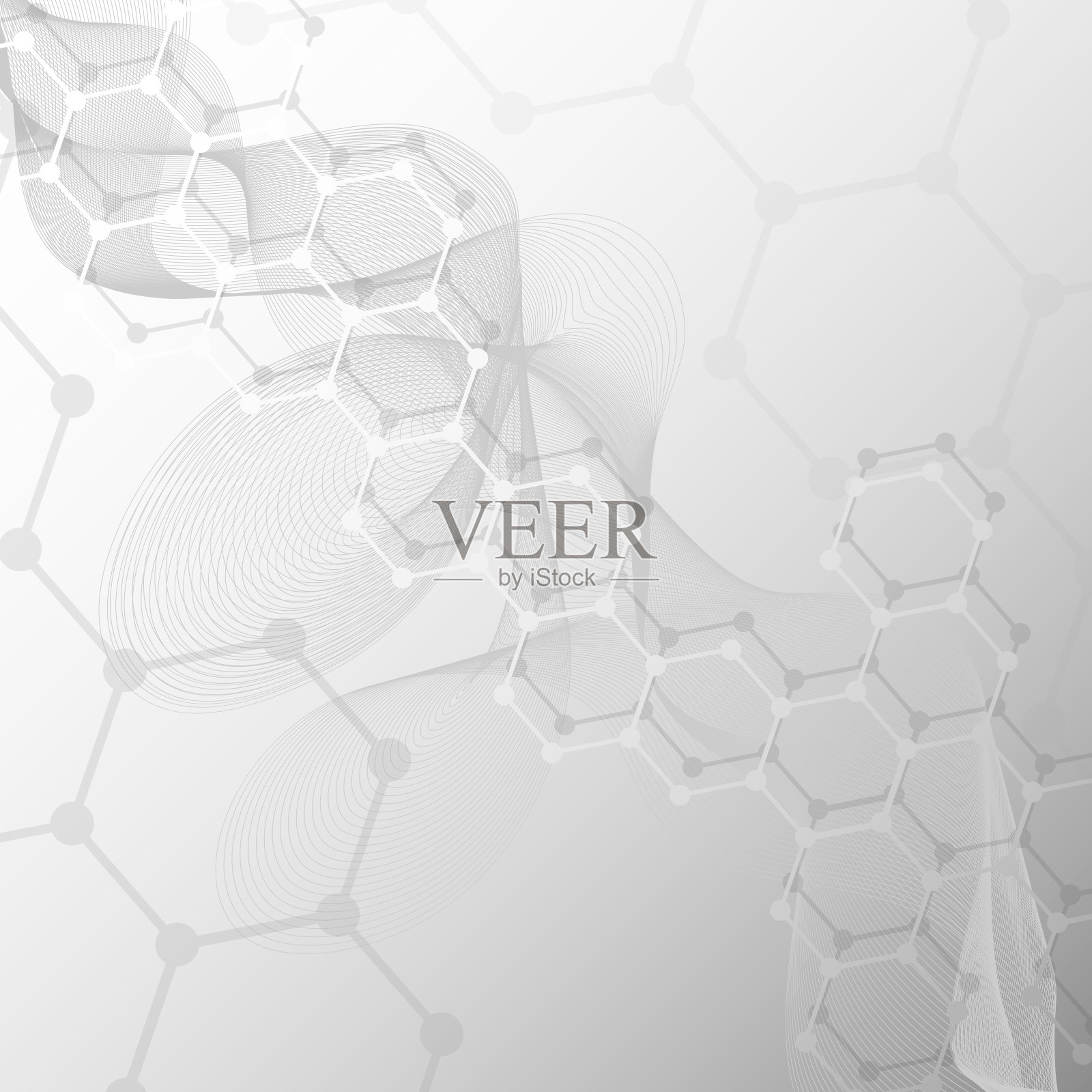 几何抽象背景与连接的线和点。科学的设计理念。矢量图插画图片素材