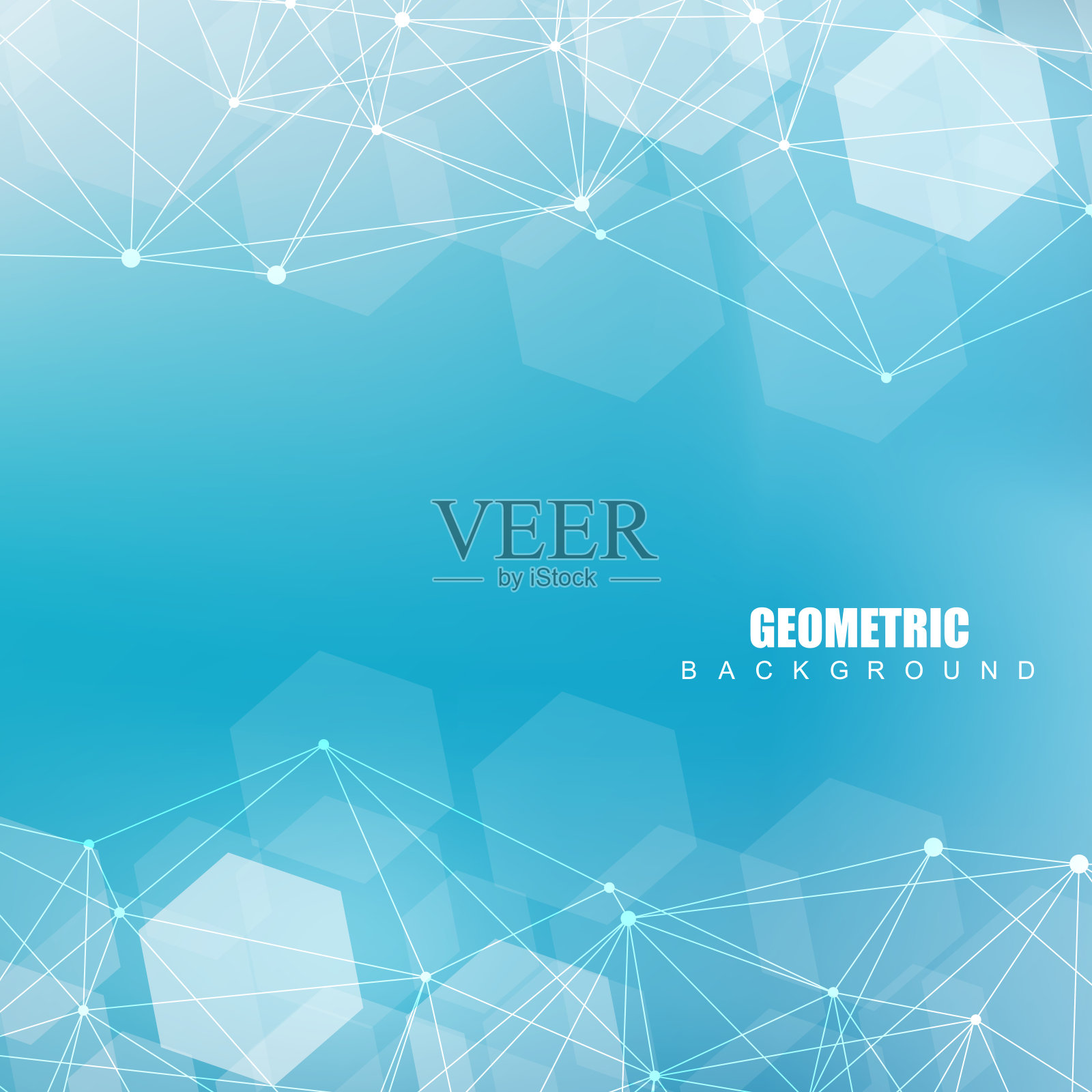 几何抽象背景与连接的线和点。科学的设计理念。矢量图插画图片素材