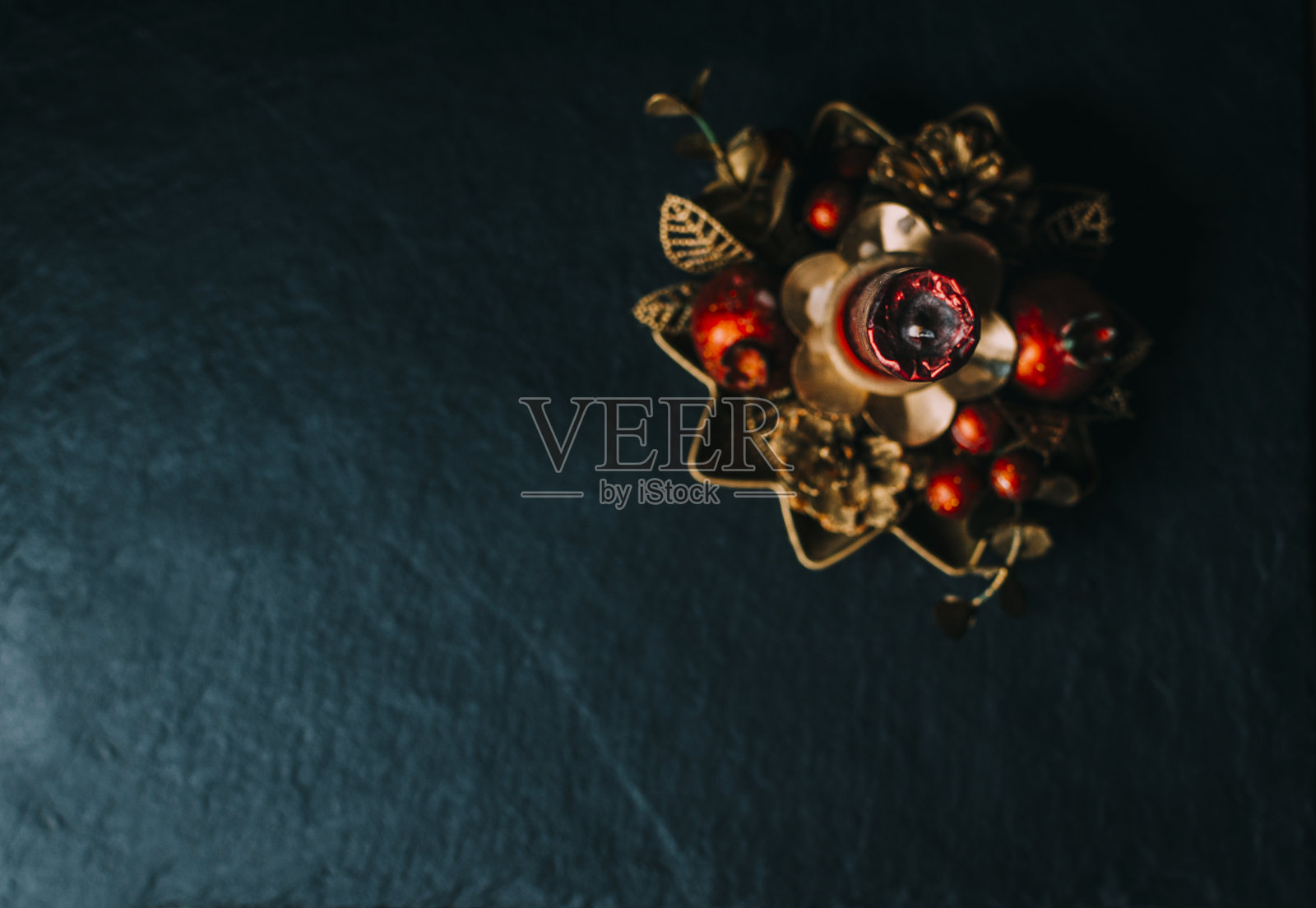 圣诞蜡烛花照片摄影图片