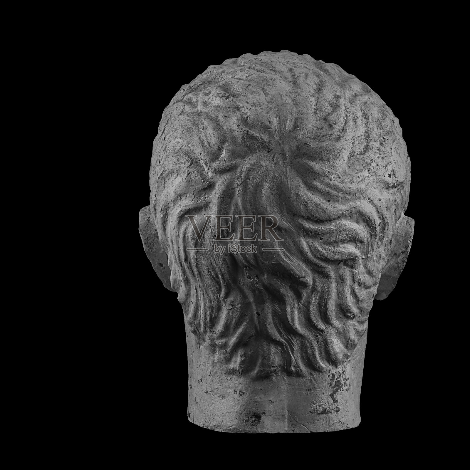 年轻男子白色石膏半身像雕塑照片摄影图片