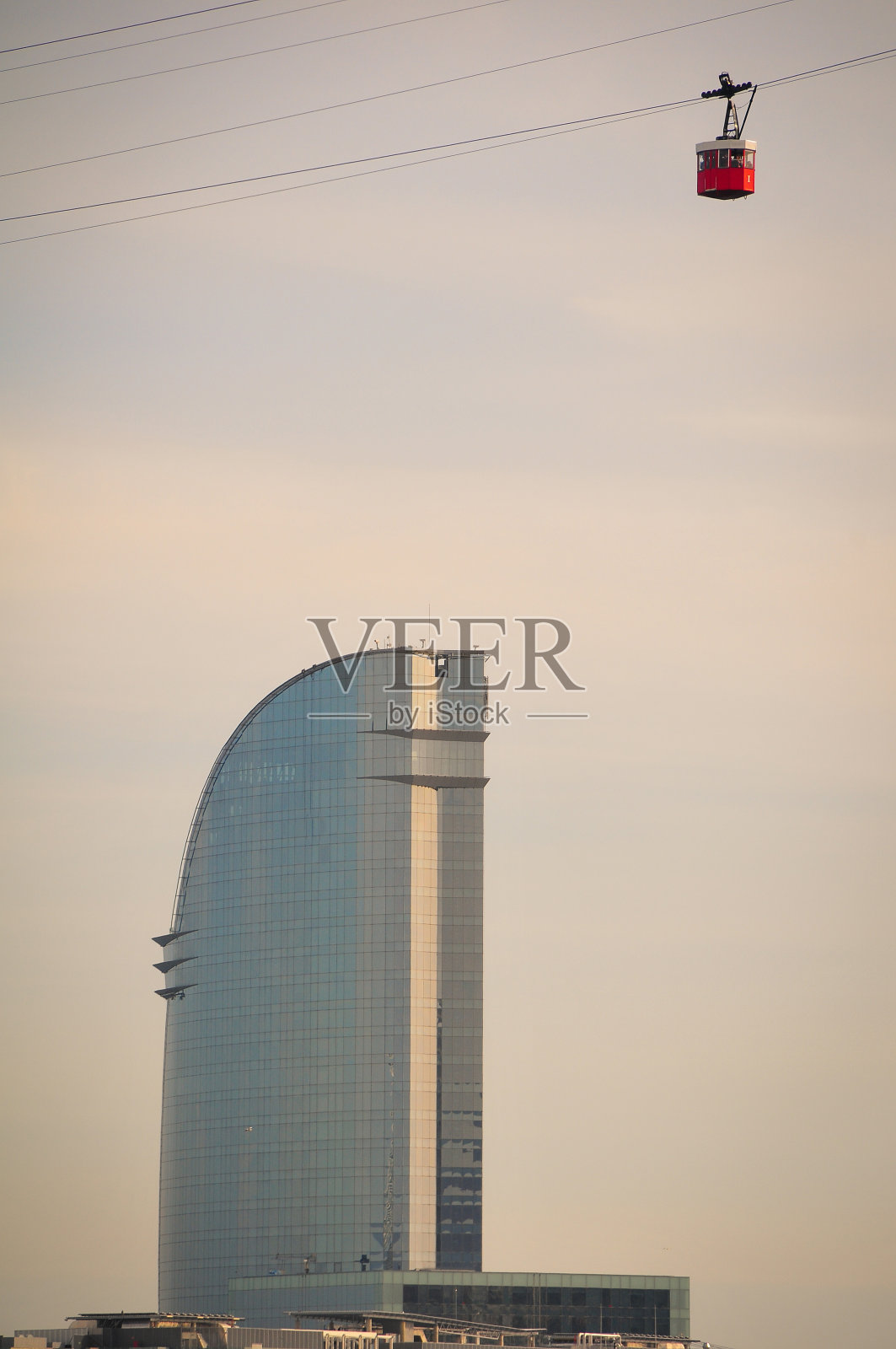 巴塞罗那和巴塞罗那附近的缆车照片摄影图片