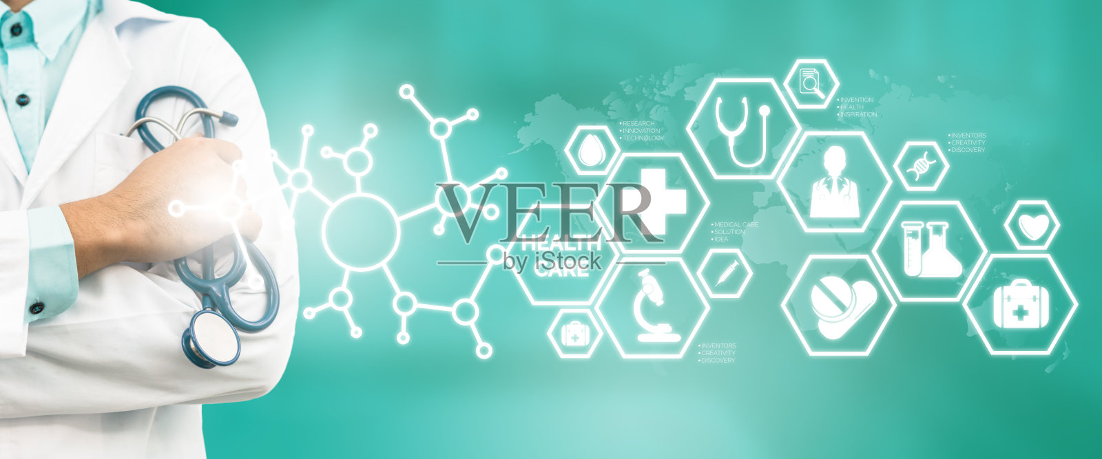 医生与医疗保健图标界面照片摄影图片