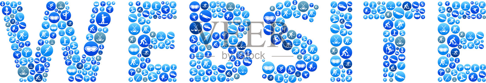 网站冬季运动矢量按钮。插画图片素材