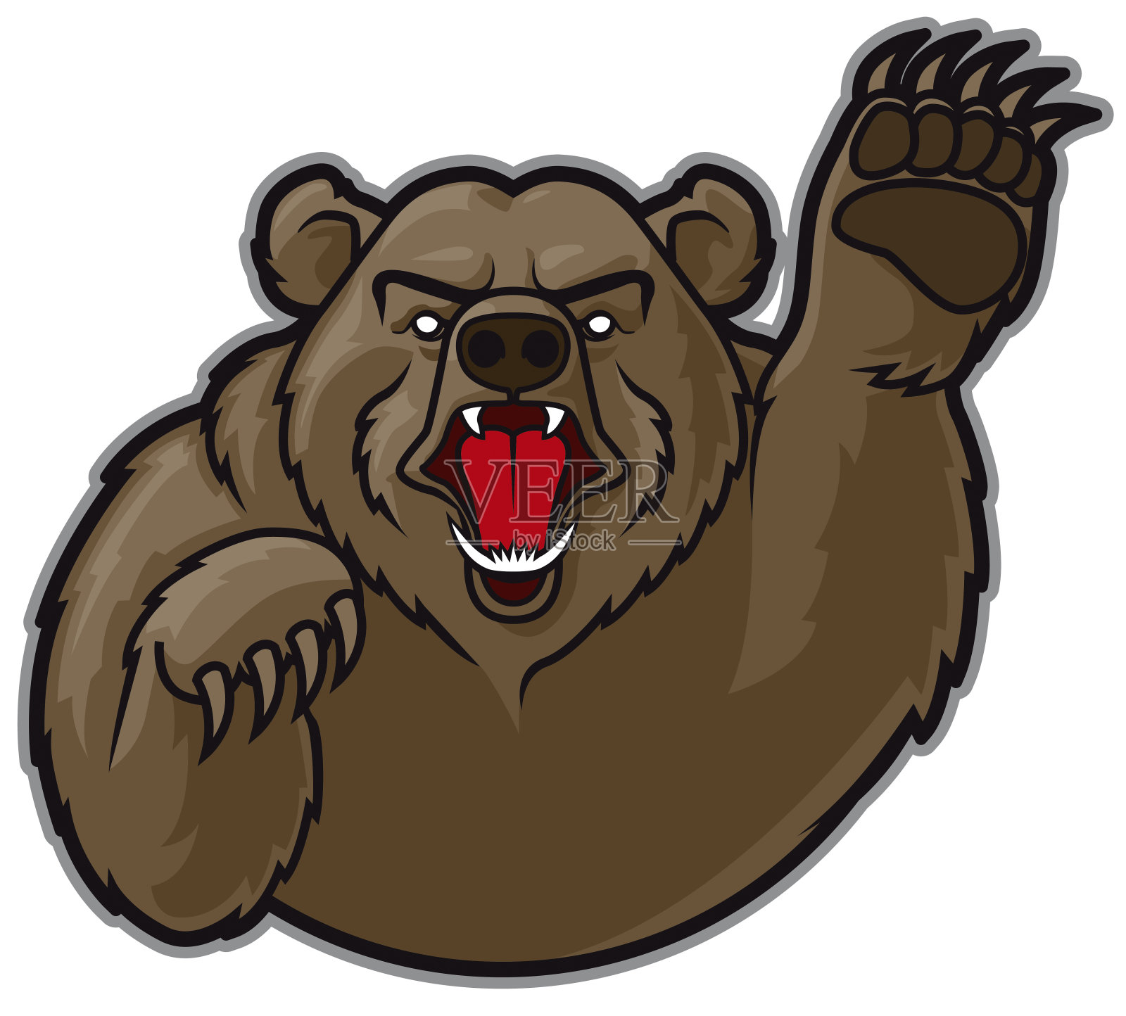 吉祥物灰熊插画图片素材