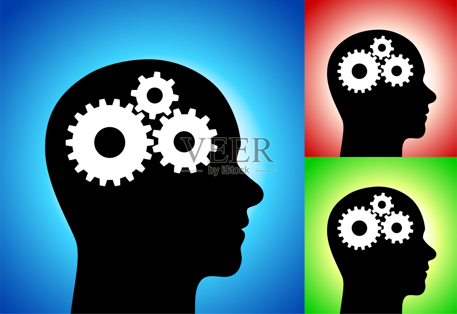 心灵的齿轮插画图片素材