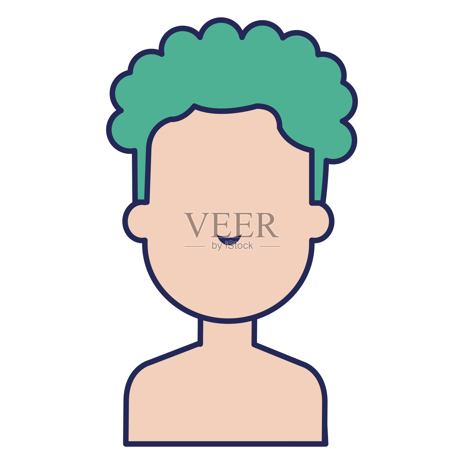 年轻人赤膊头像设计元素图片