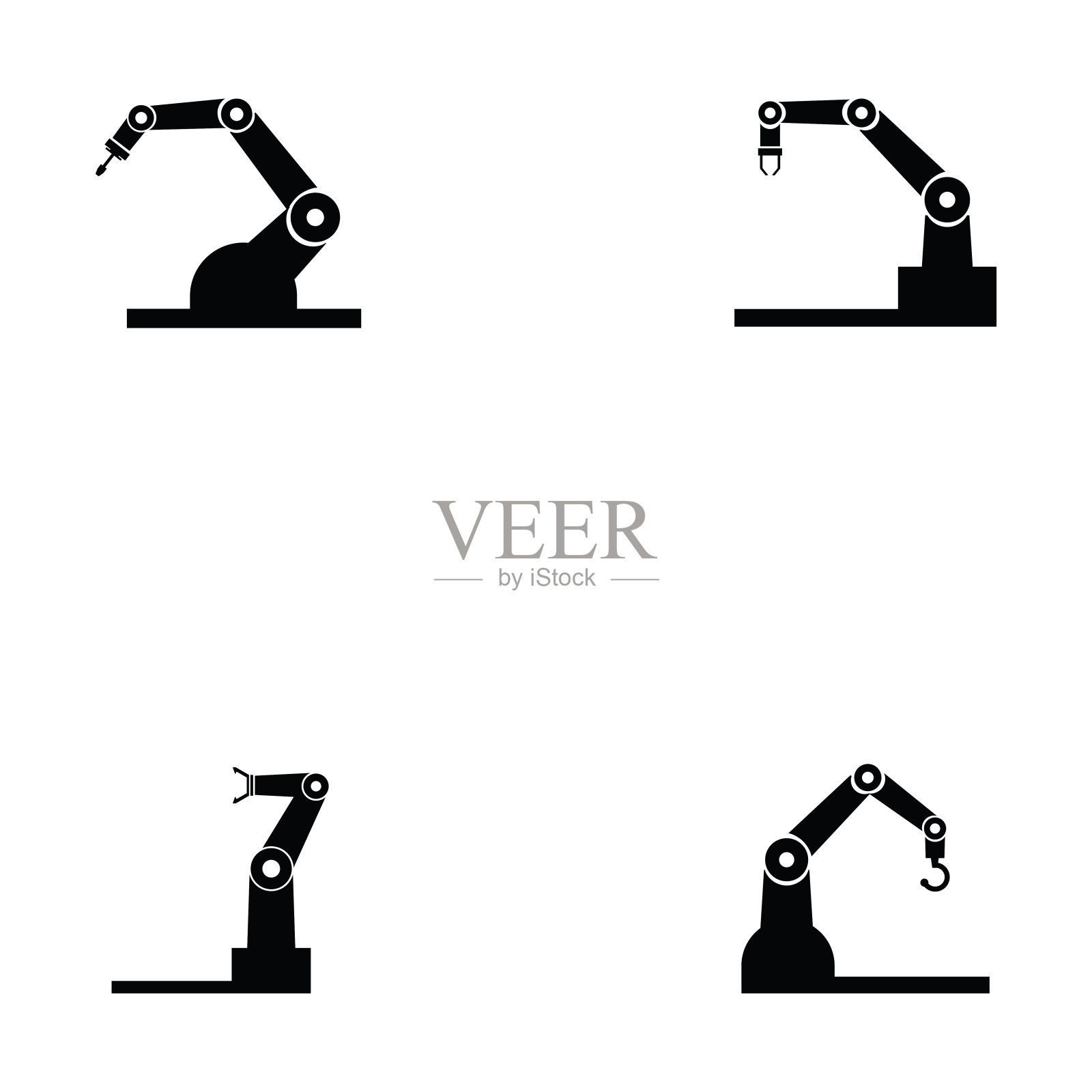 机器人图标设置插画图片素材