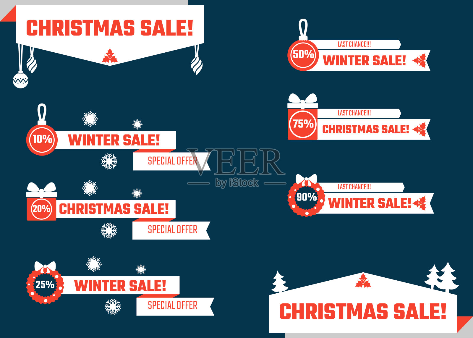 圣诞节低三分之二设计元素图片