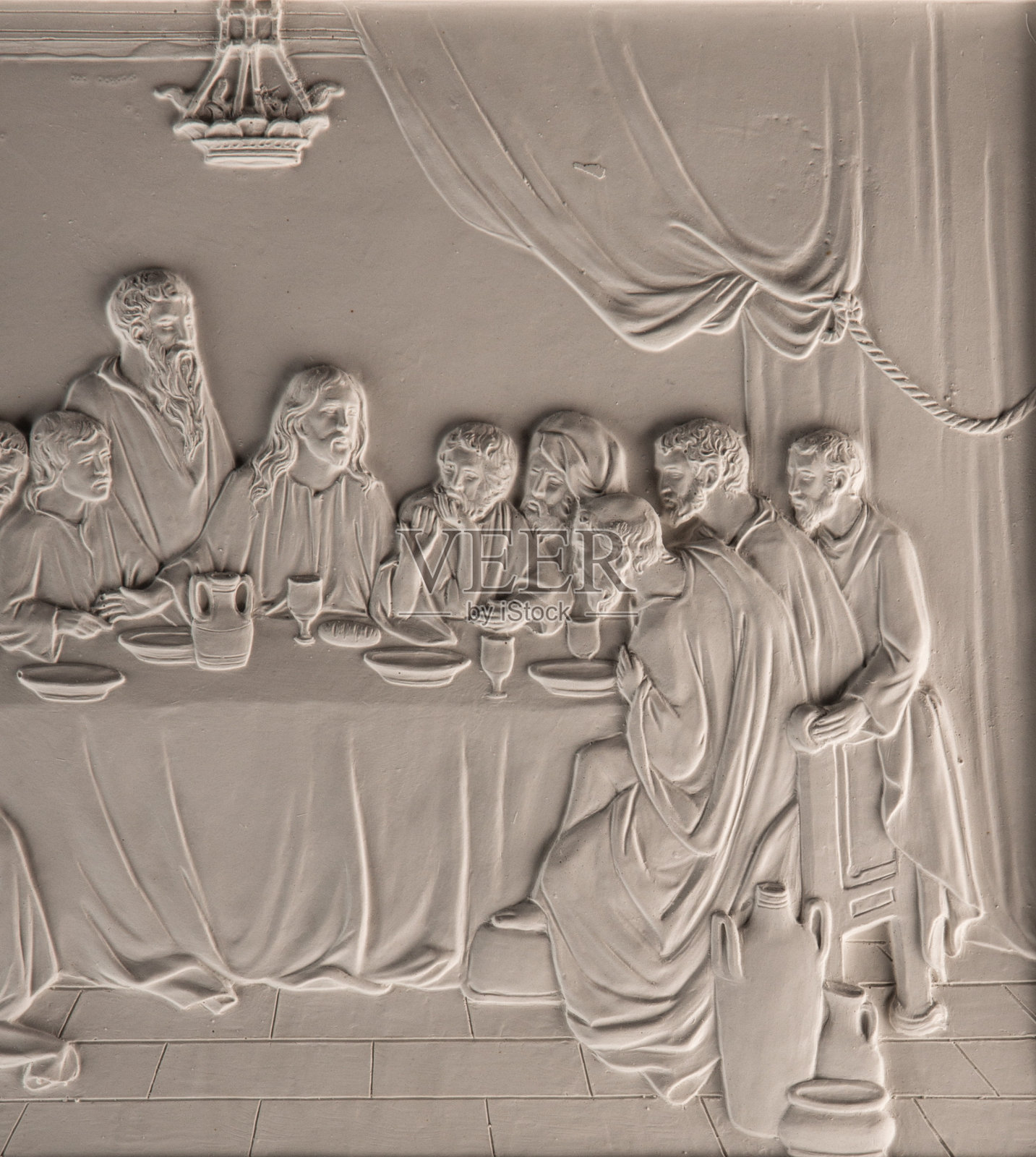 最后救世主石膏隔离照片摄影图片