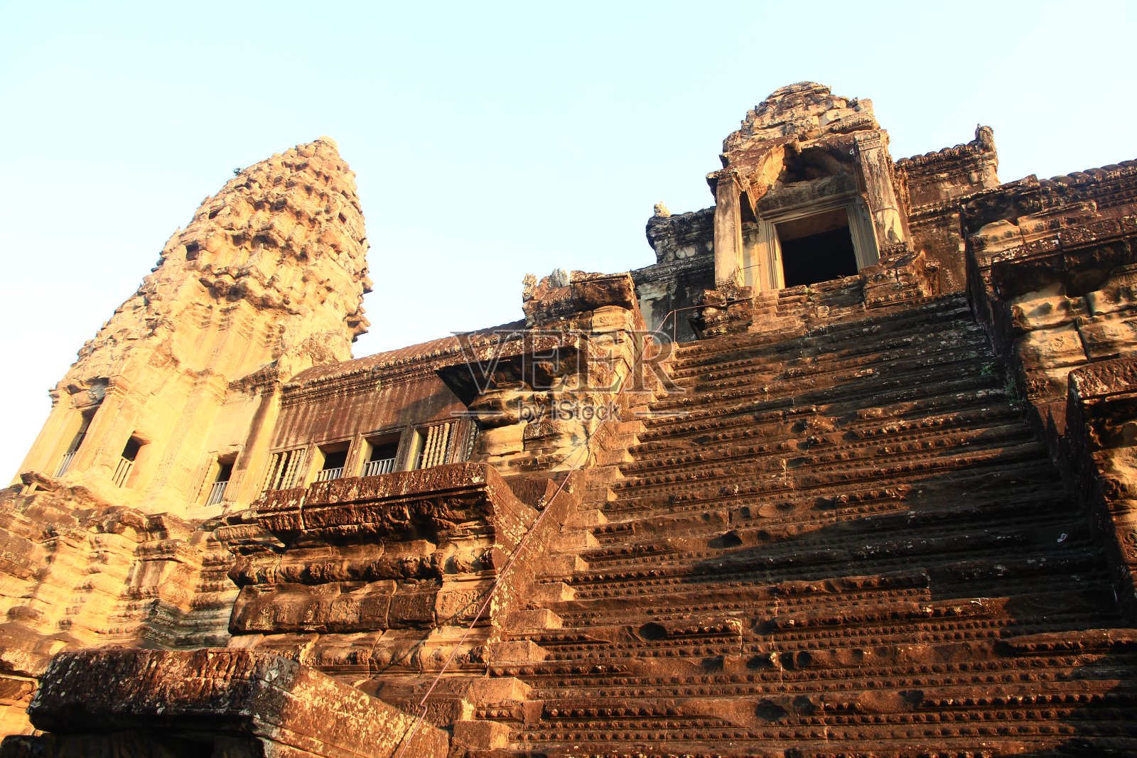 吴哥窟清晨，柬埔寨照片摄影图片