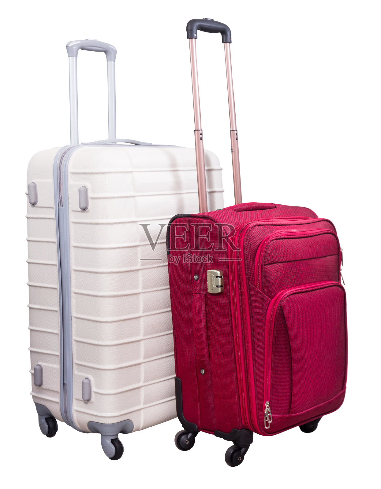 两个站的手提箱照片摄影图片