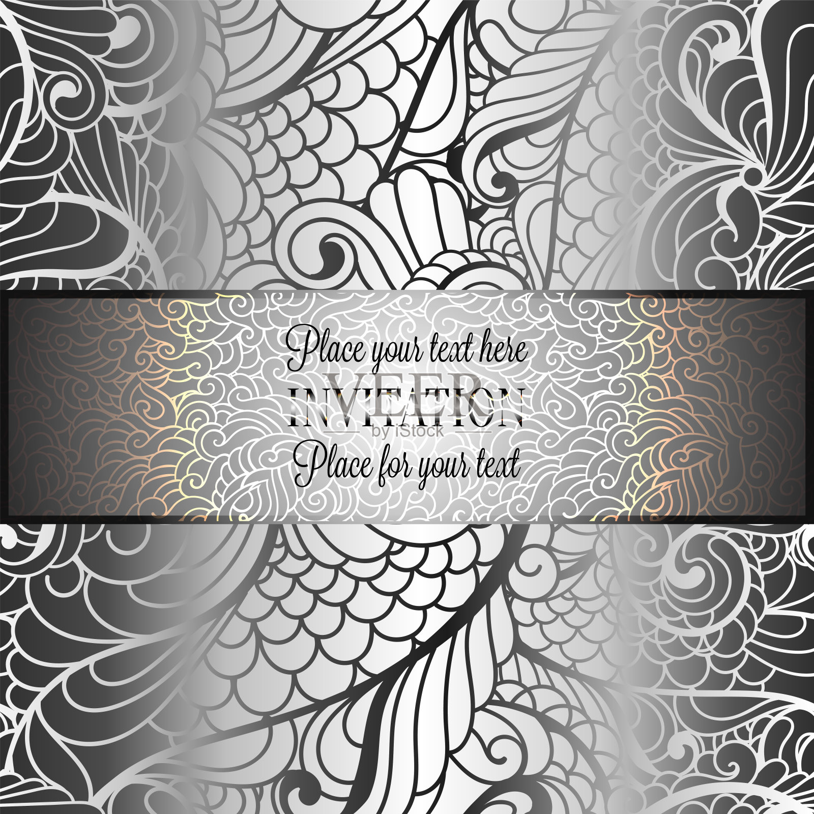 巴洛克背景与豪华复古框架插画图片素材