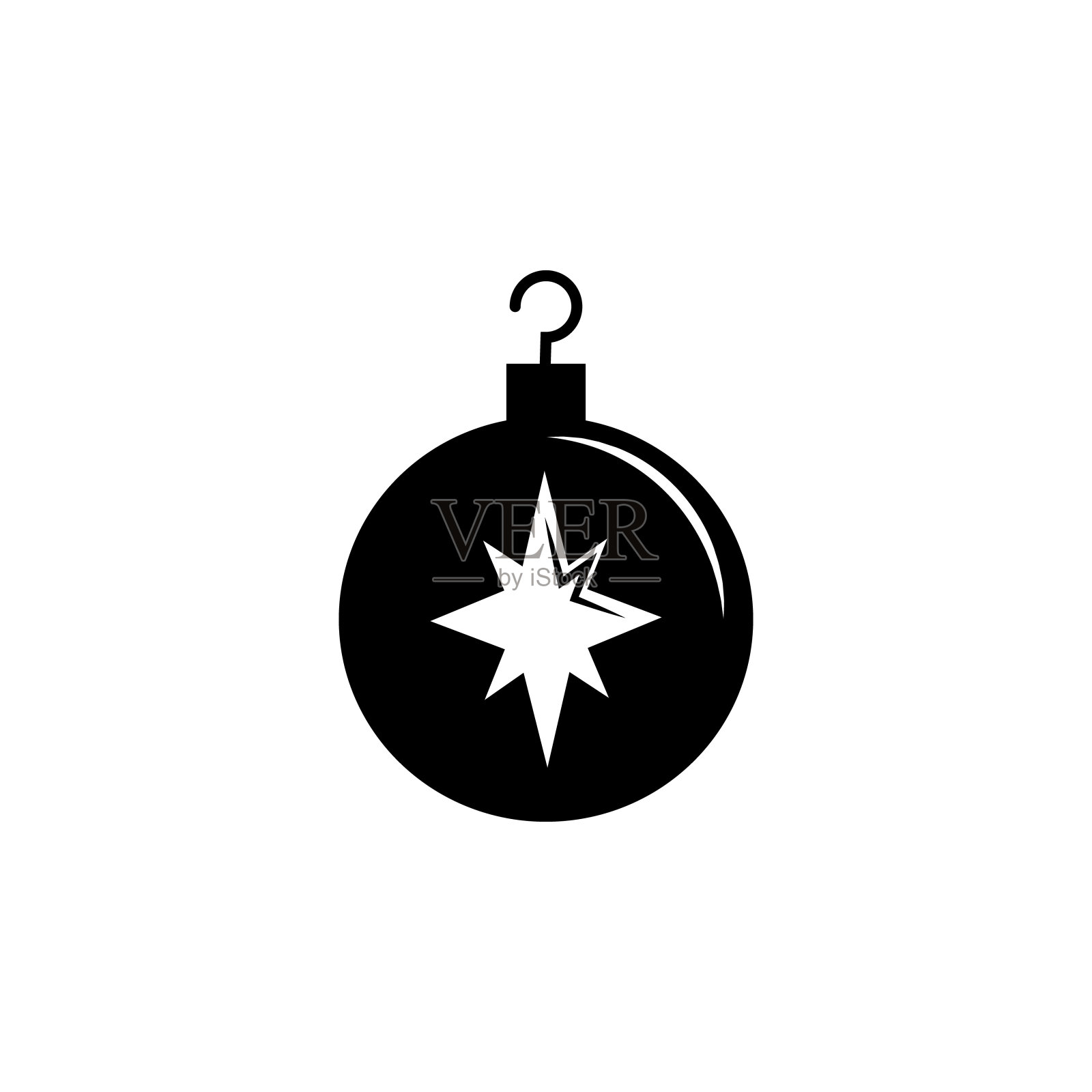 溢价圣诞球图标。简单的圣诞节，新年的象征。可以作为网页元素，玩设计图标吗图标素材