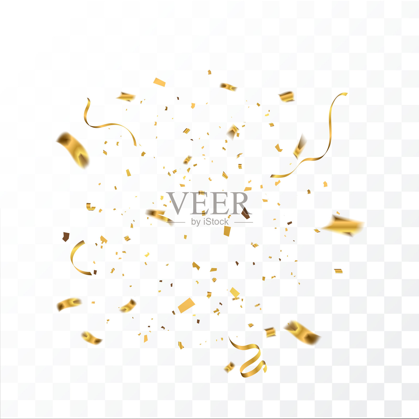 抽象背景派对庆祝金五彩纸屑。中国新年插画图片素材