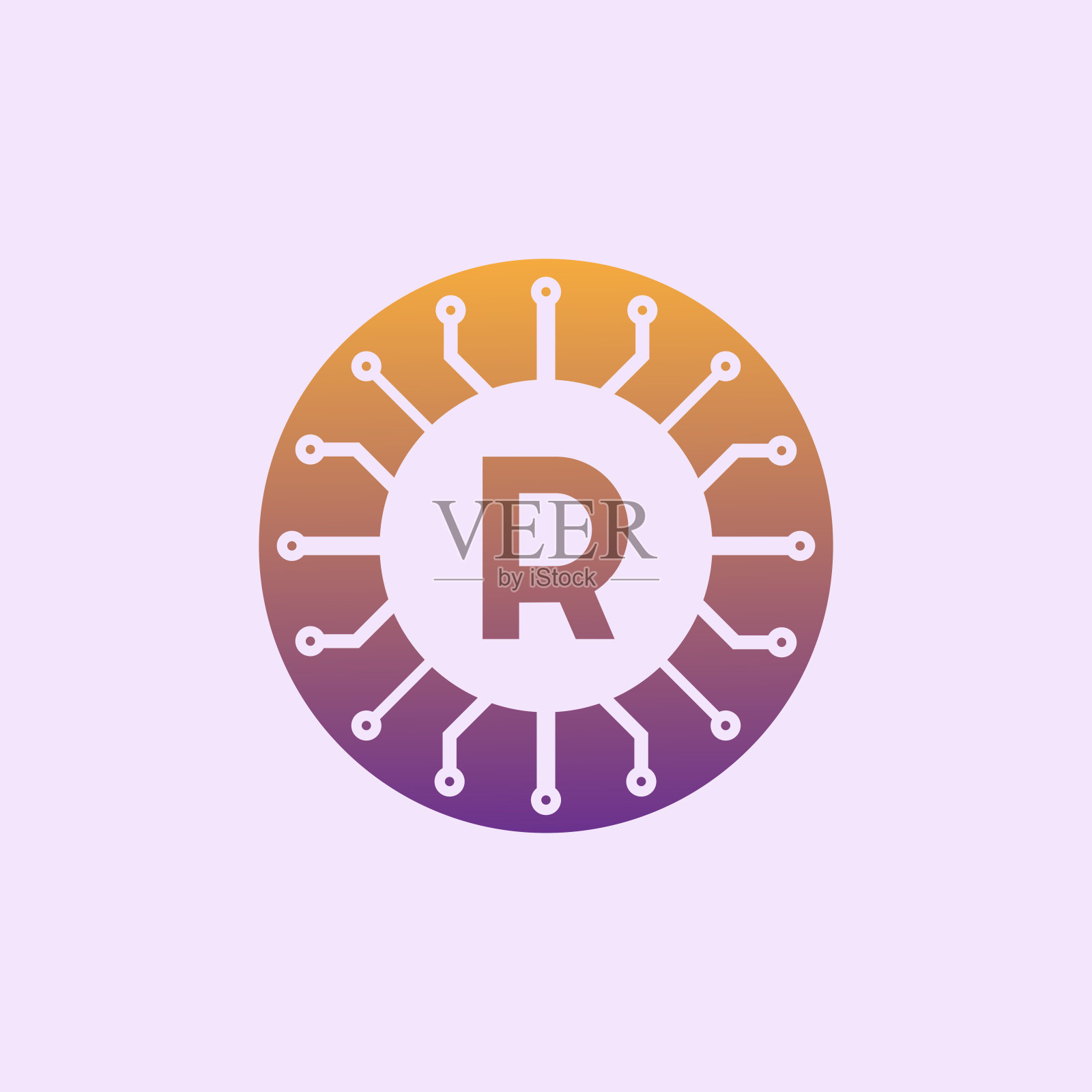 技术初始字母R图标设计插画图片素材