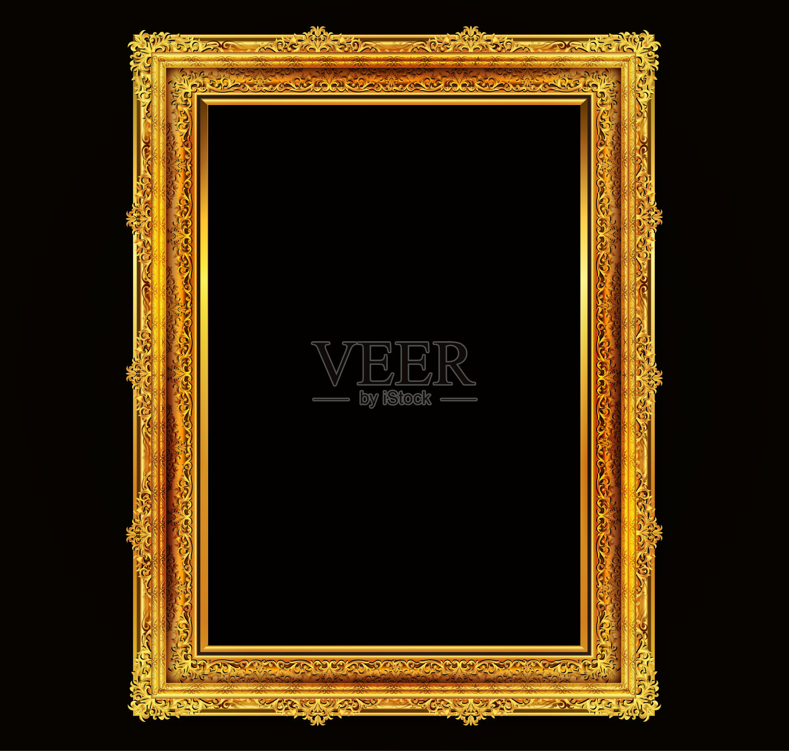 泰国皇家黄金框架上的德雷克模式背景，老式照片框架上的德雷克背景，古董，矢量设计模式插画图片素材