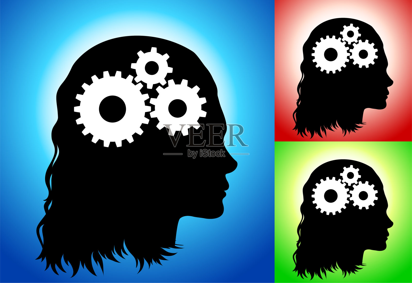 心灵的齿轮插画图片素材