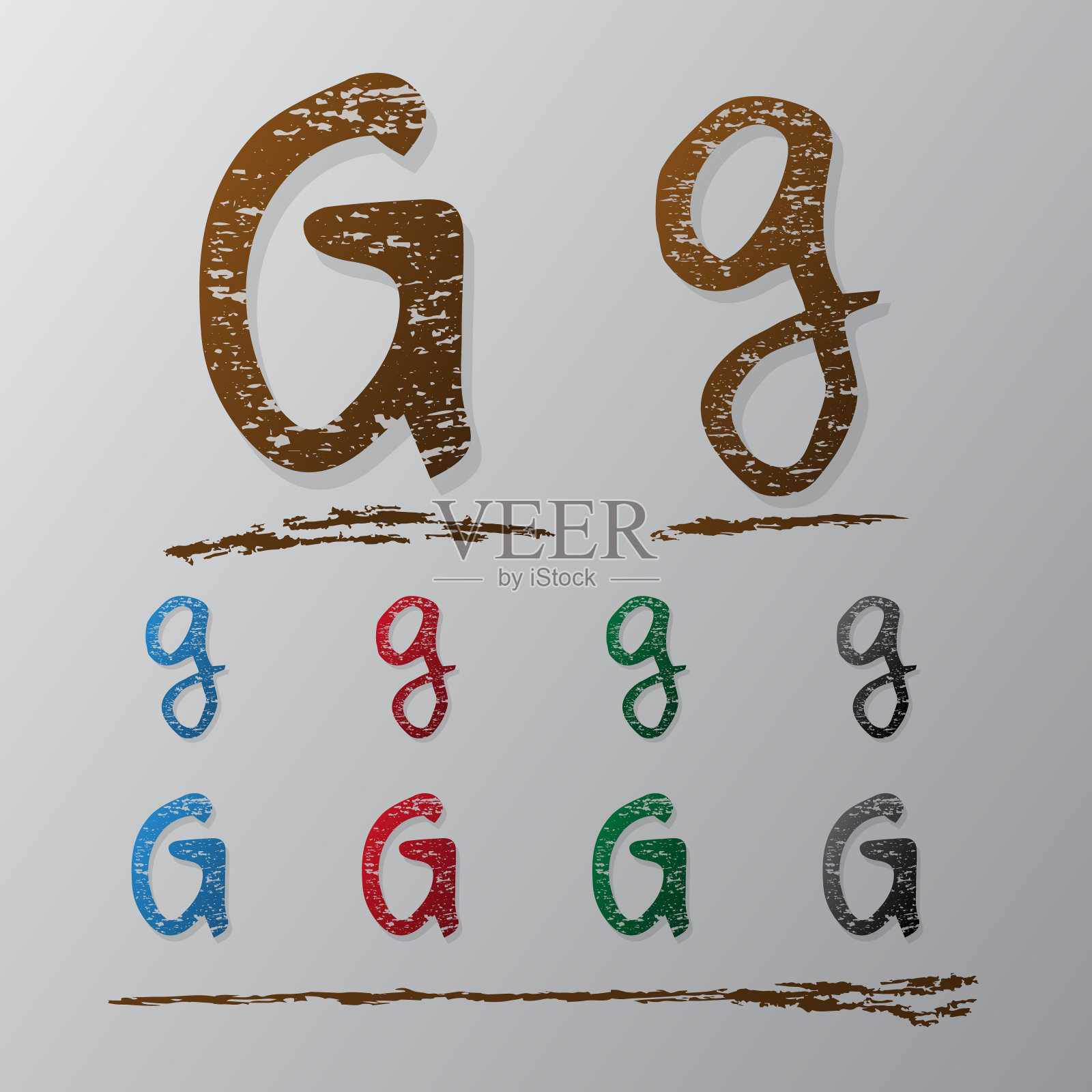 彩色的垃圾纹理字母图标字母g设计元素图片