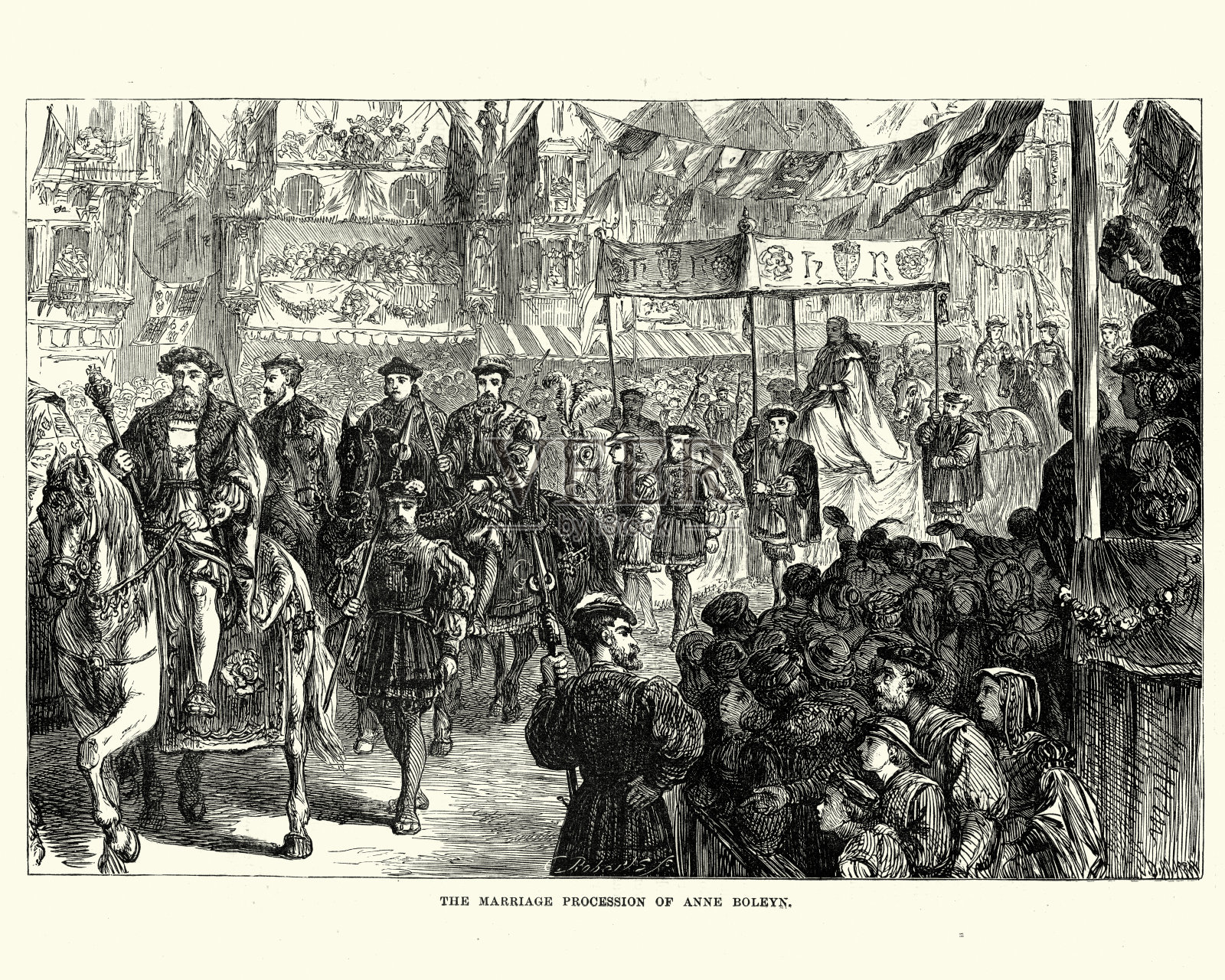 安妮·博林的婚礼队伍插画图片素材