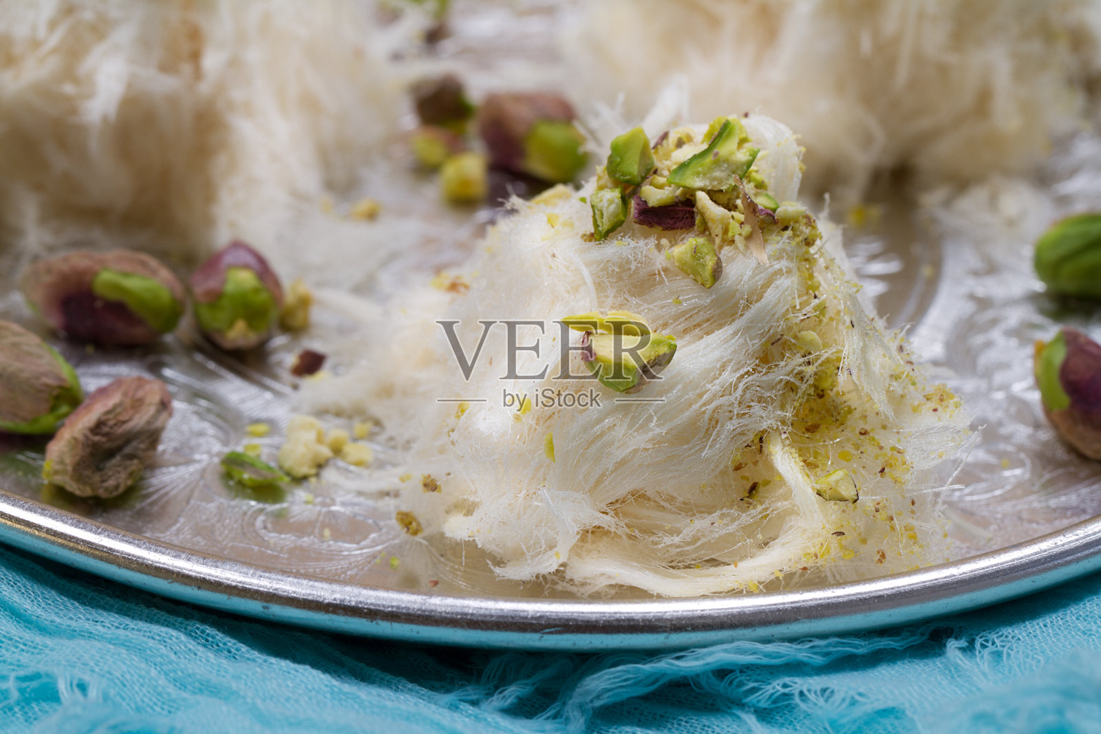 土耳其棉花糖加开心果。有选择性的重点照片摄影图片