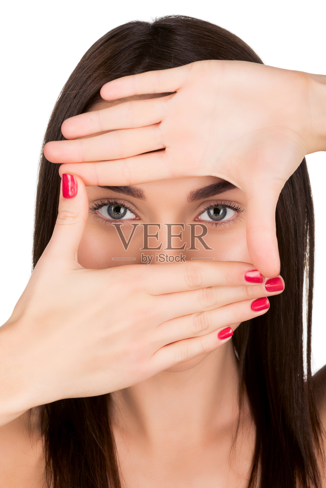 女人做着架势照片摄影图片