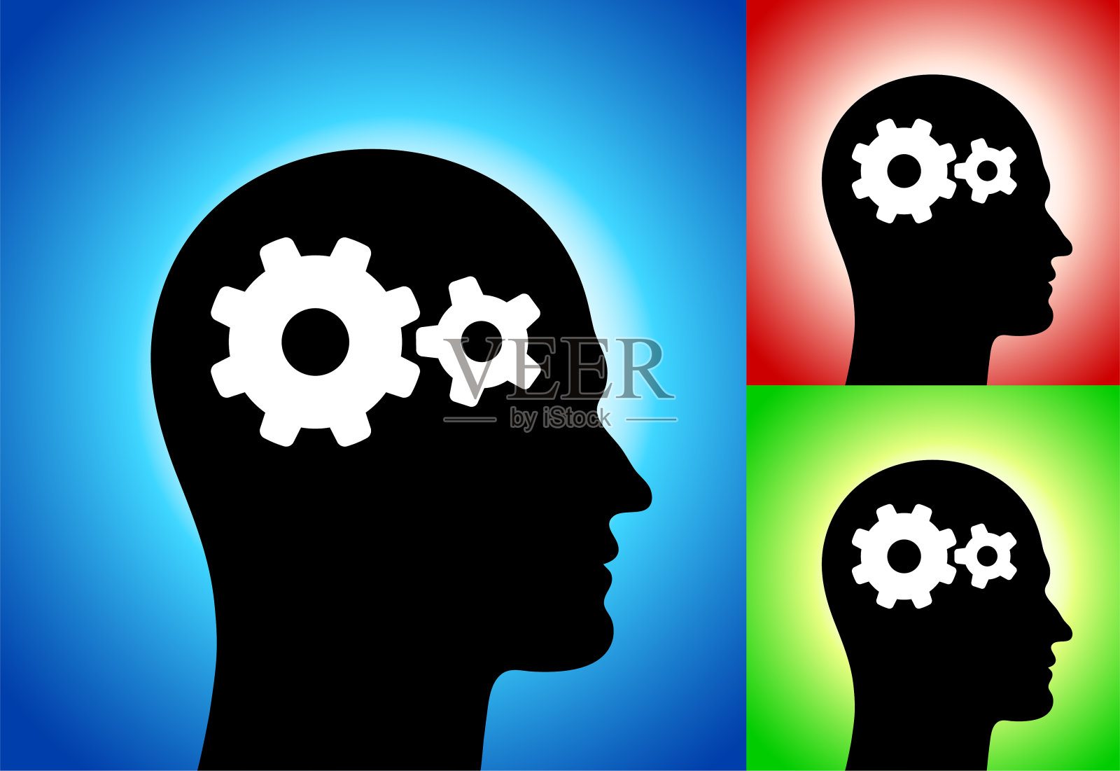 心灵的齿轮插画图片素材