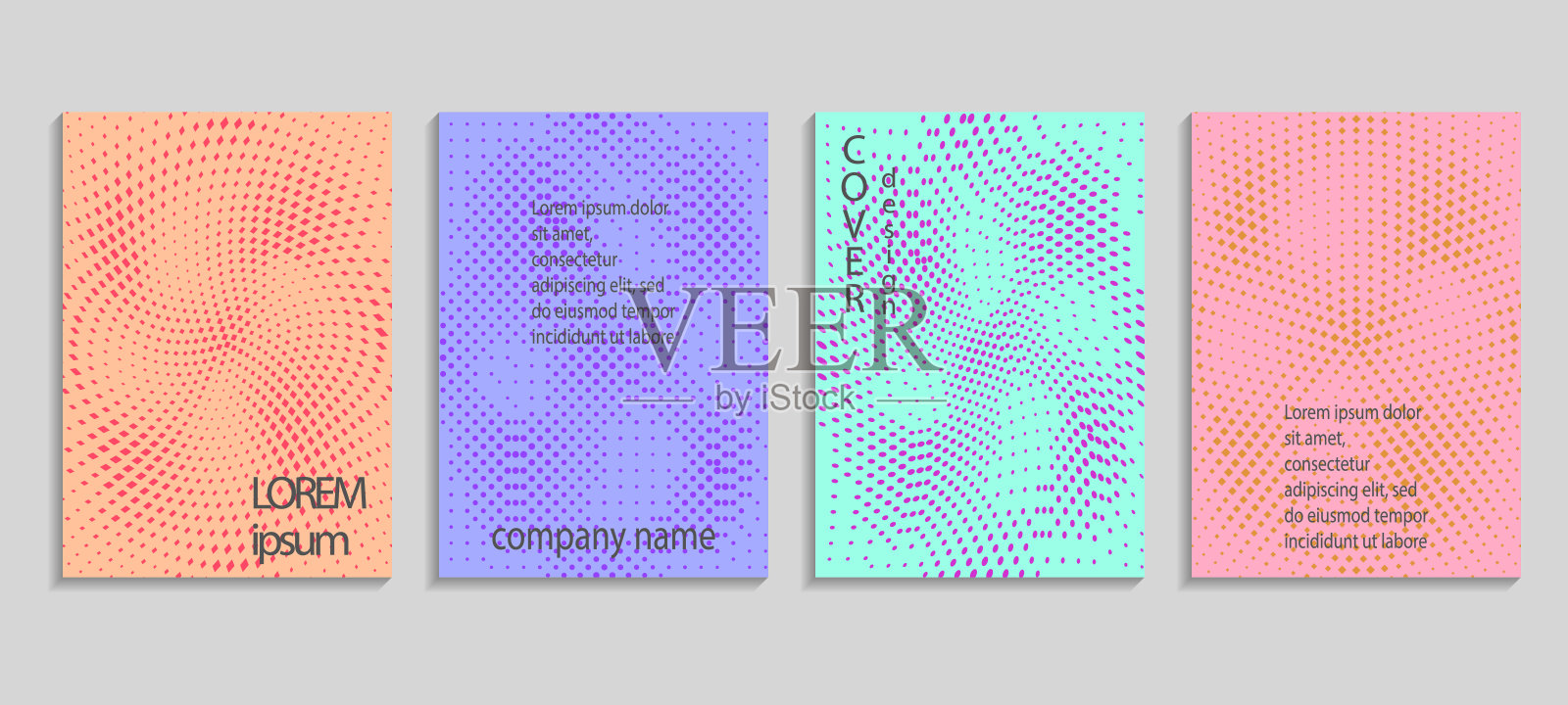 极简抽象矢量半色调封面设计。未来几何模板。矢量模板的标语牌，横幅，传单，演示和报告插画图片素材