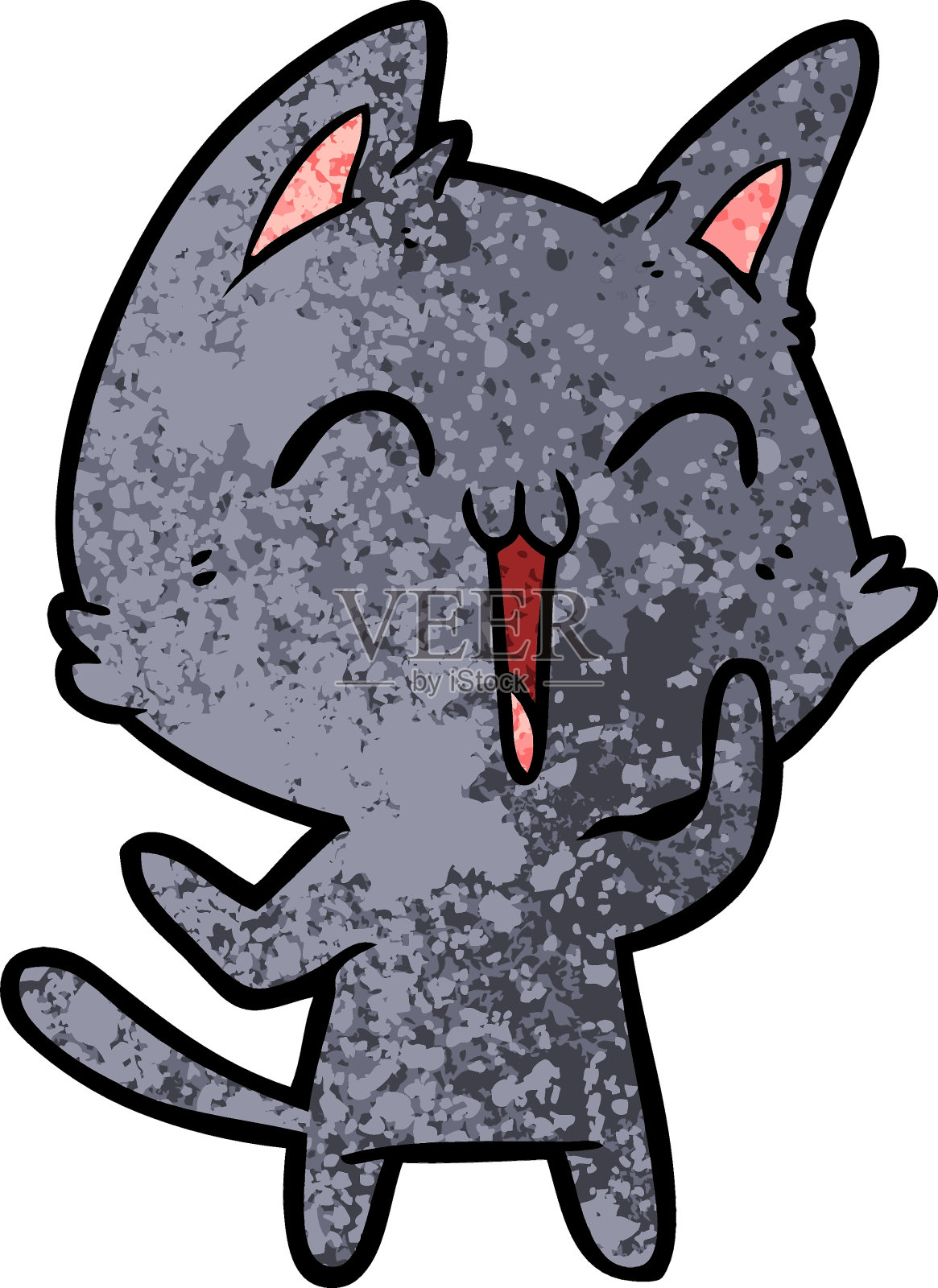 快乐的卡通猫设计元素图片