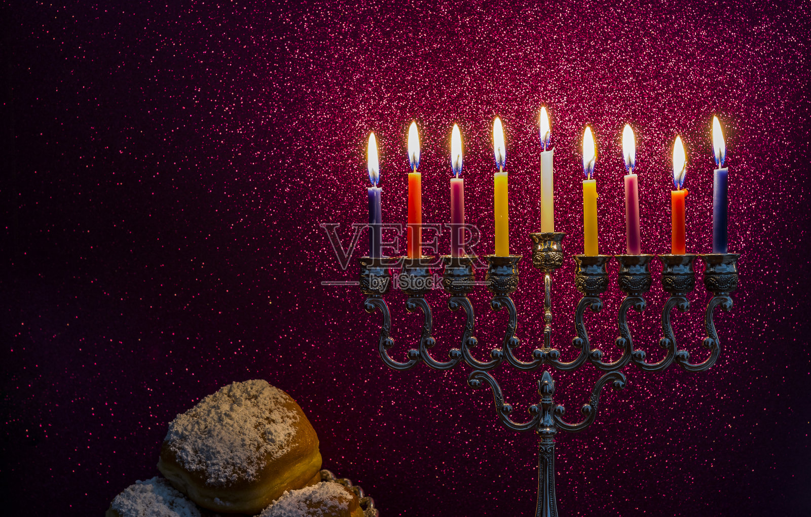 犹太光明节与烛台的画面照片摄影图片