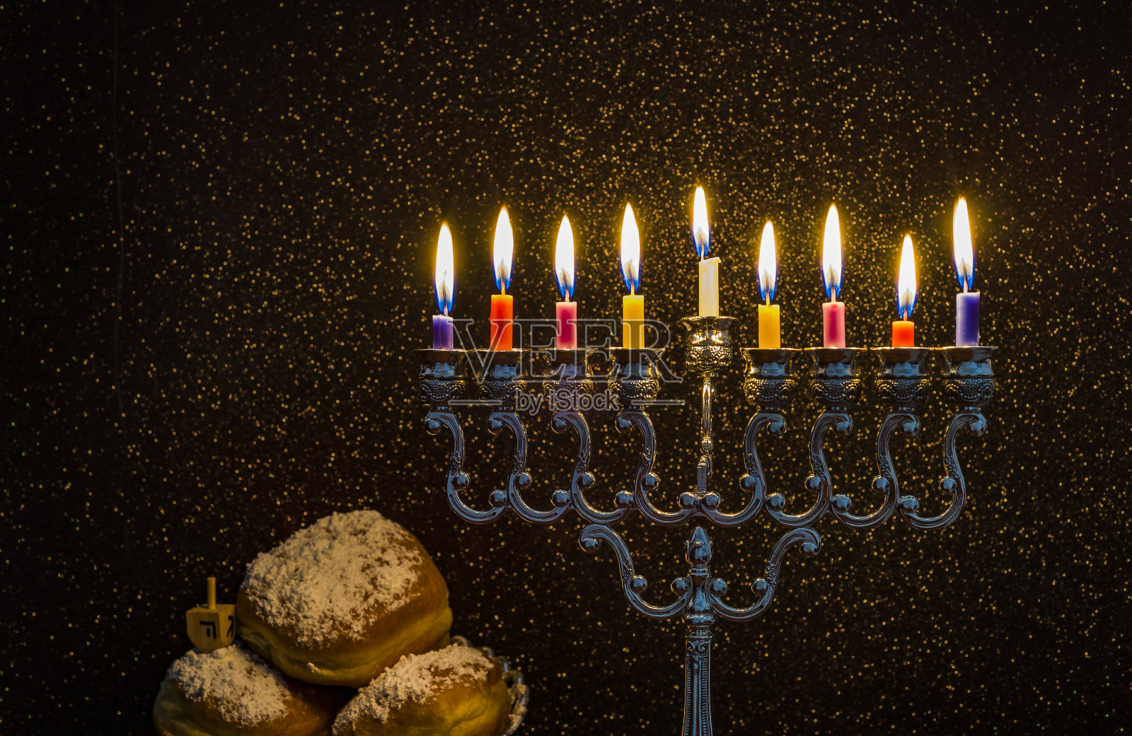 犹太光明节与烛台的画面照片摄影图片